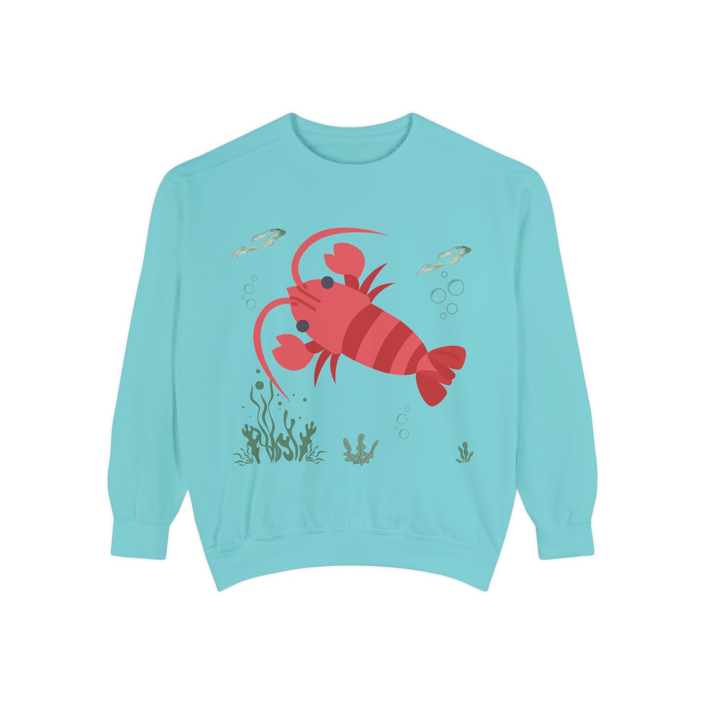 Red crayfish in an aquatic environment Unisex Garment-Dyed Sweatshirt