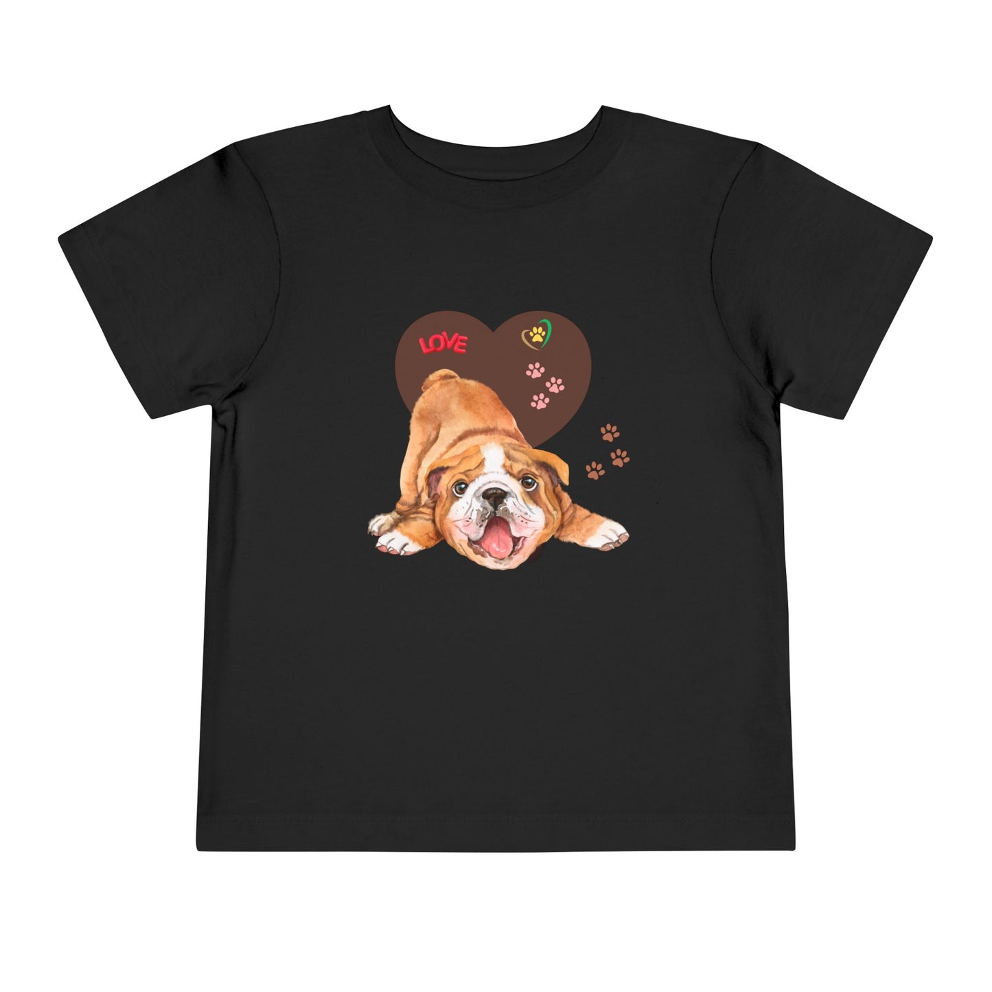 Bulldog Love Toddler Tee - Cute Dog Shirt, Baby Gift, Pet Lover Apparel, Kids Summer Style, Adorable Animal Tee