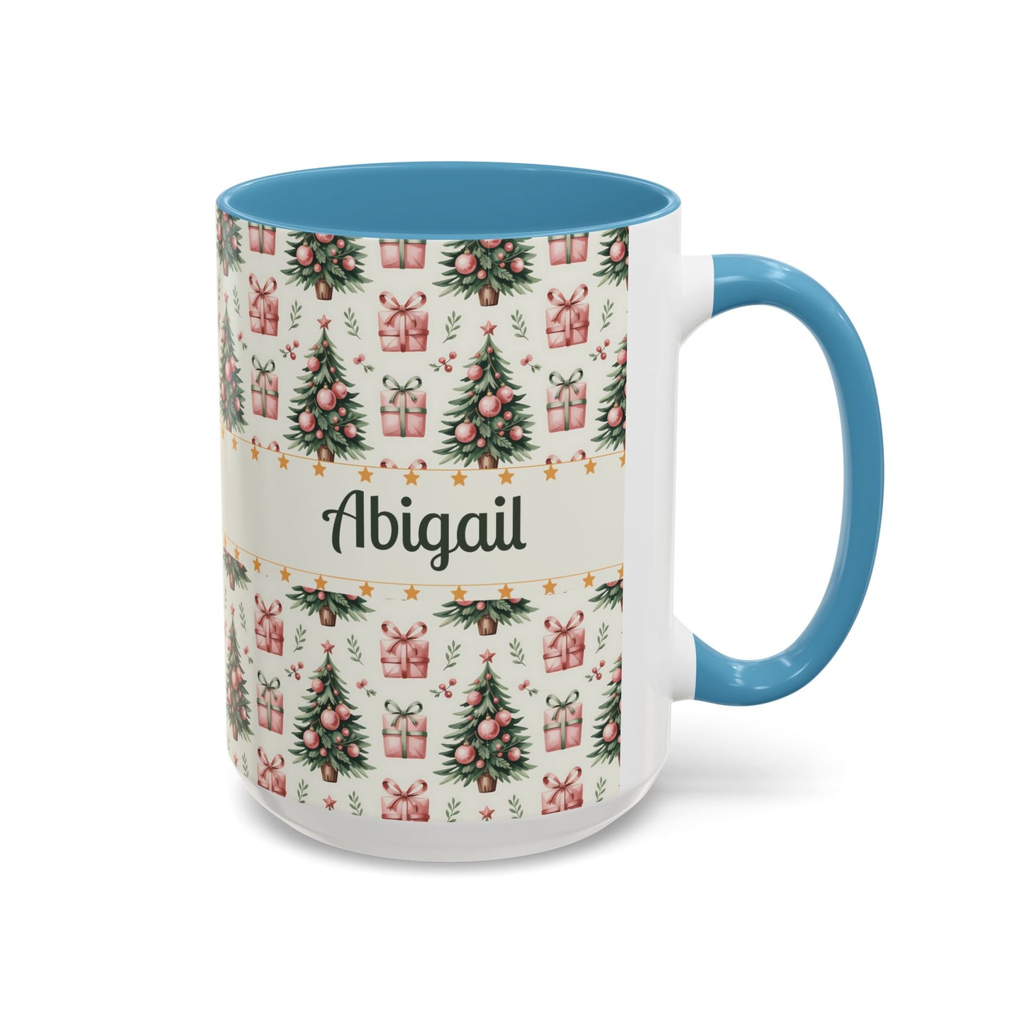 Personalized Christmas Accent Coffee Mug - Holiday Gift, Custom Name Mug, Festive Drinkware, Winter Celebrations, Home Decor