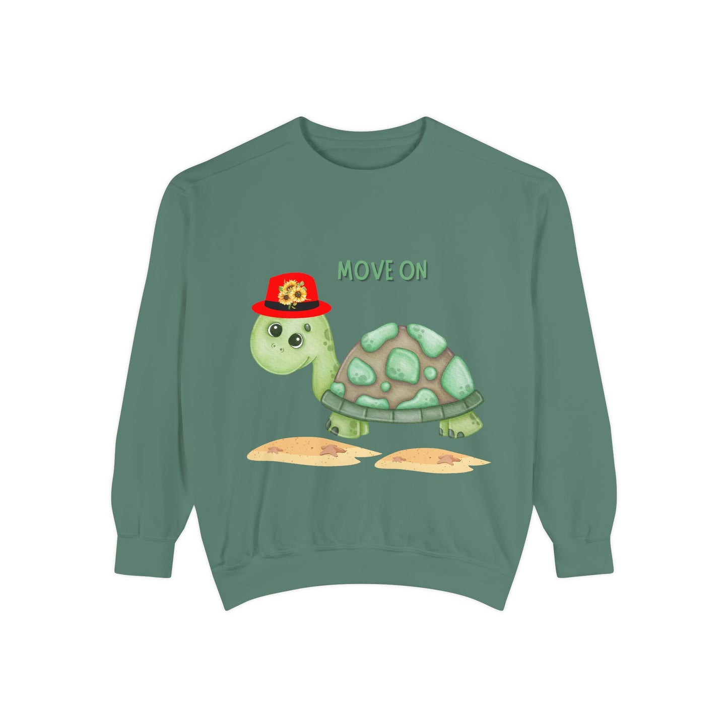 Turtle with a sunflower hat Unisex Garment-Dyed Sweatshirt