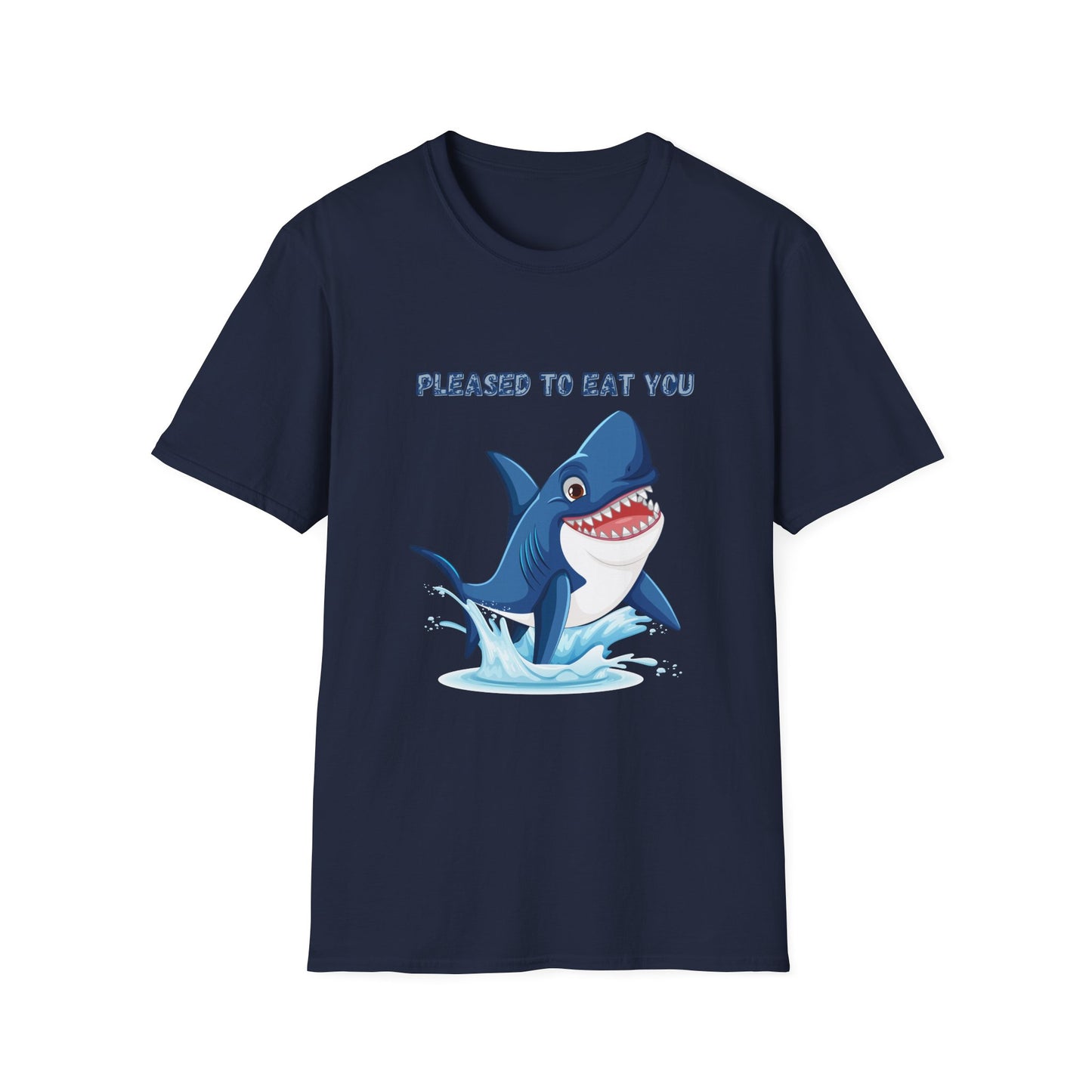 Cute Shark Pleased to Eat You T-Shirt, Fun Gift for Ocean Lovers, Humorous Summer Apparel, Shark Week Party Shirt, Unisex Casual Tee