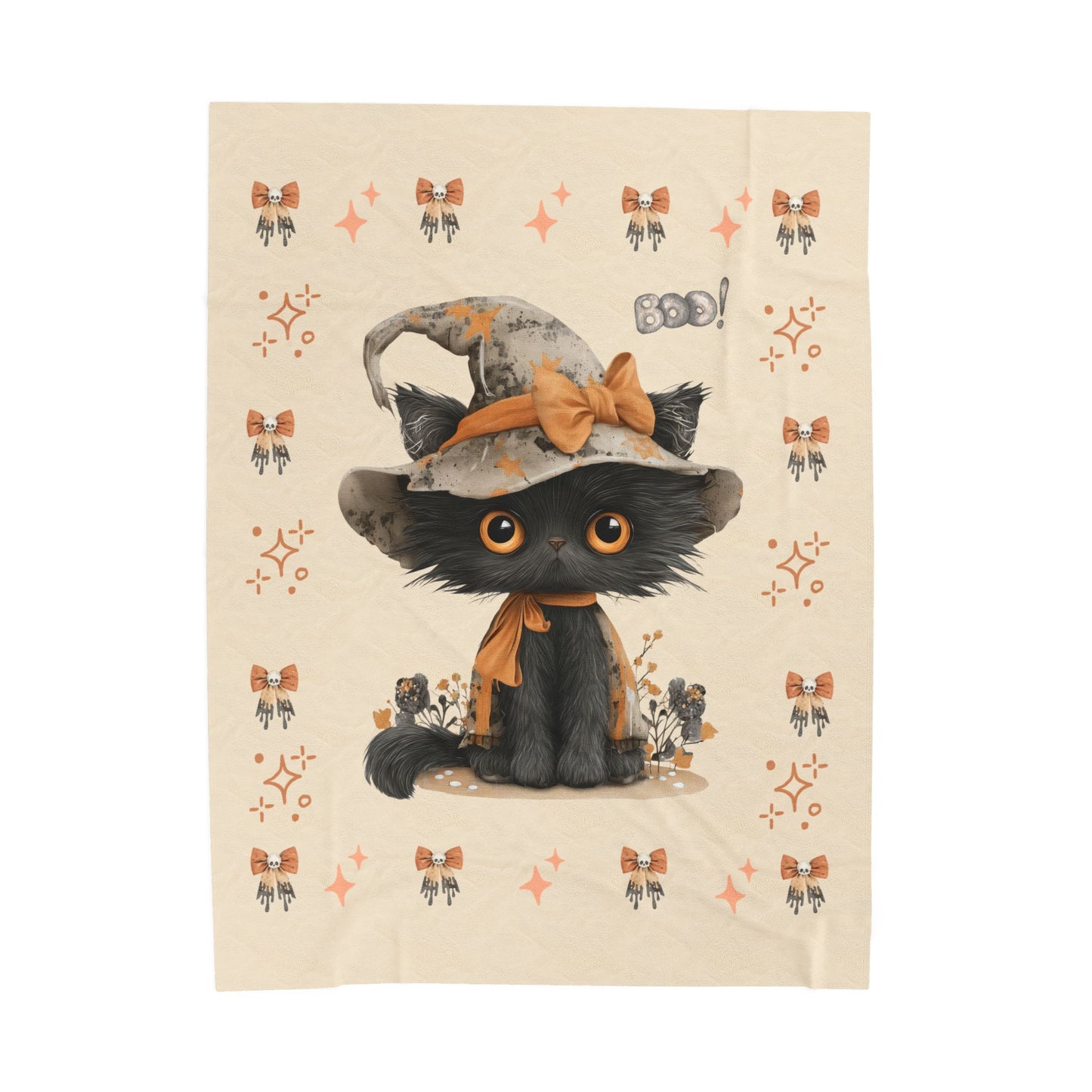 Cozy Cat-Themed Velveteen Plush Blanket - Warm Gift for Cat Lovers, Halloween Decor, Soft Throw for Comfort, Versatile Home Accessory