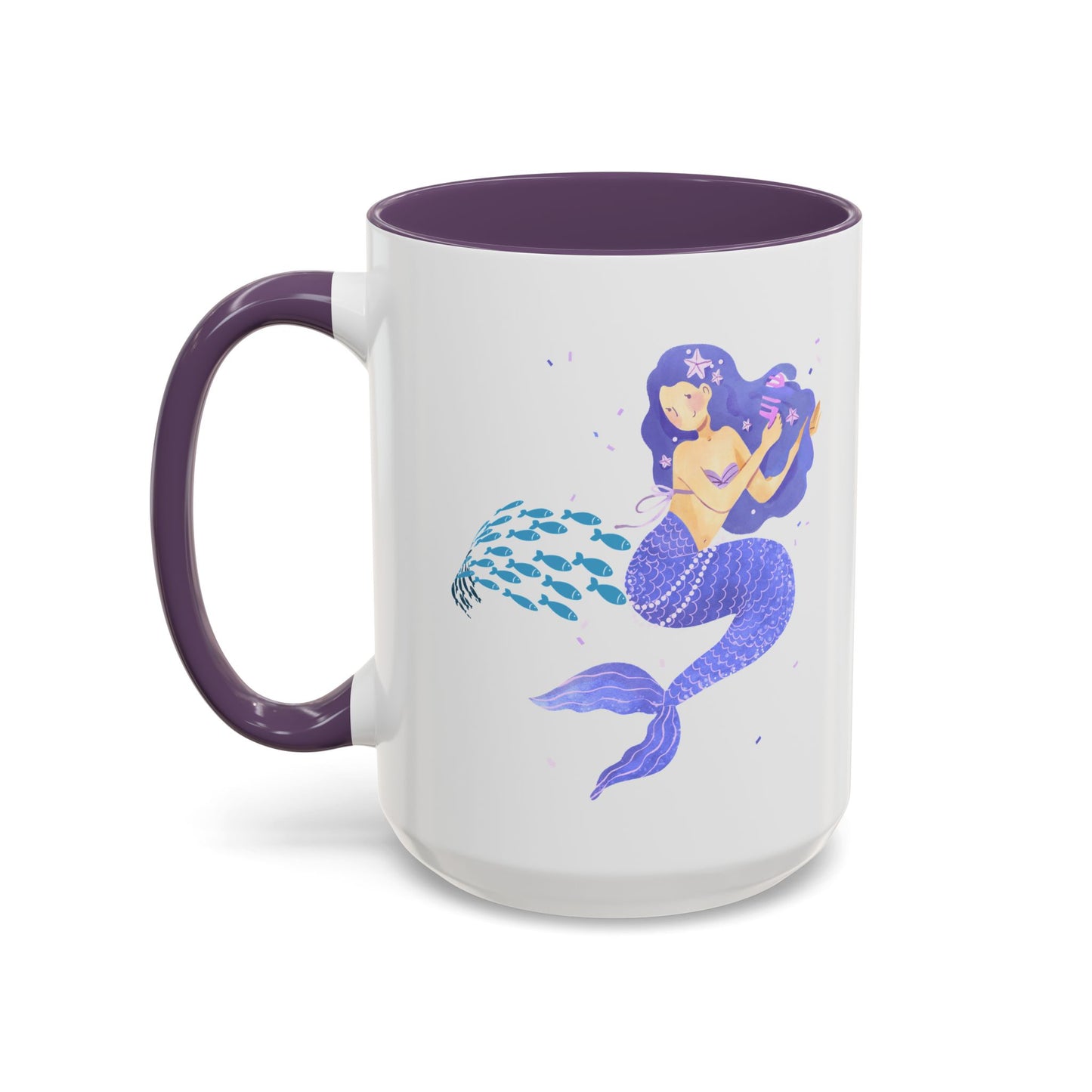 The mermaid and her school fish Coffee Mug