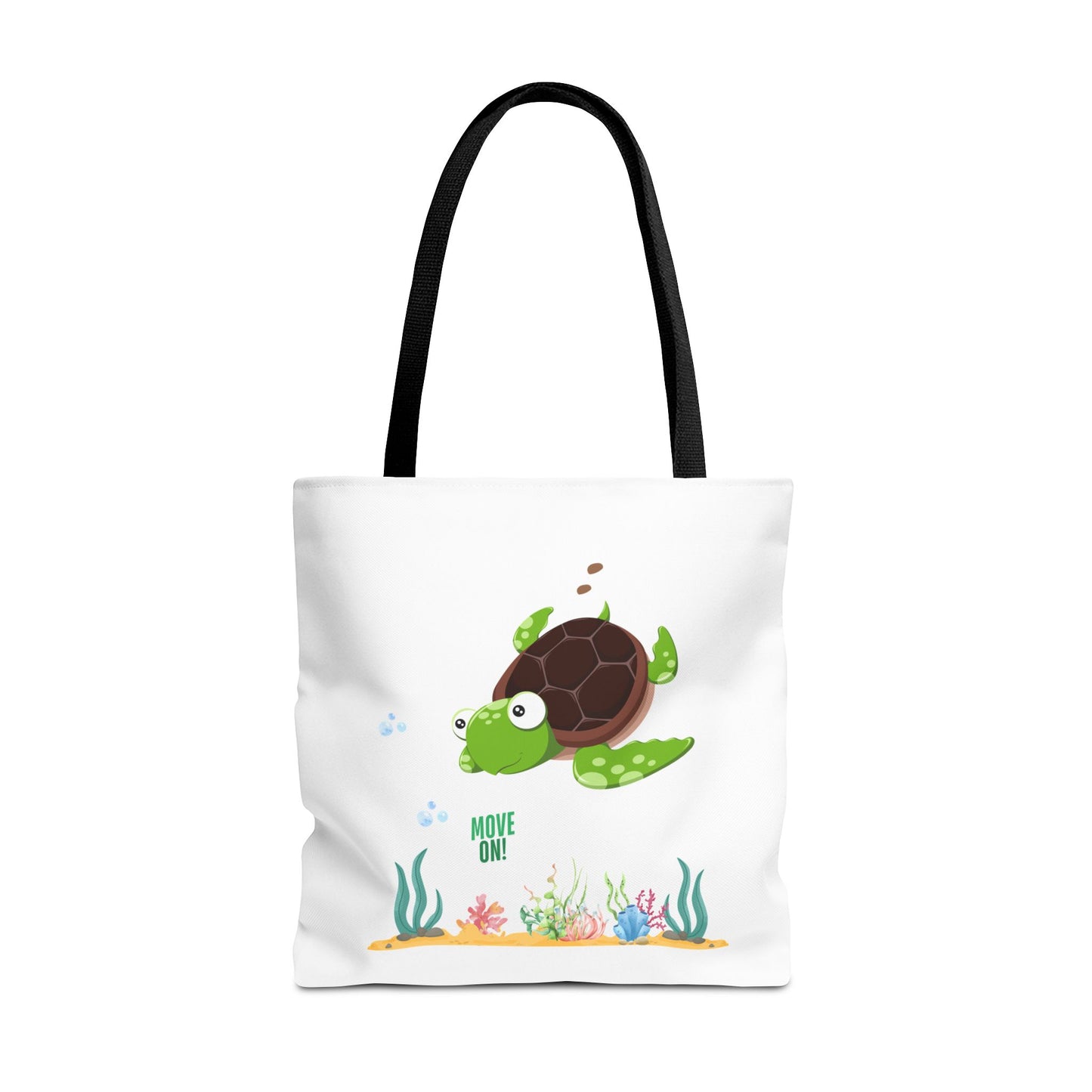 Turtle with seaweed and bubble Tote Bag