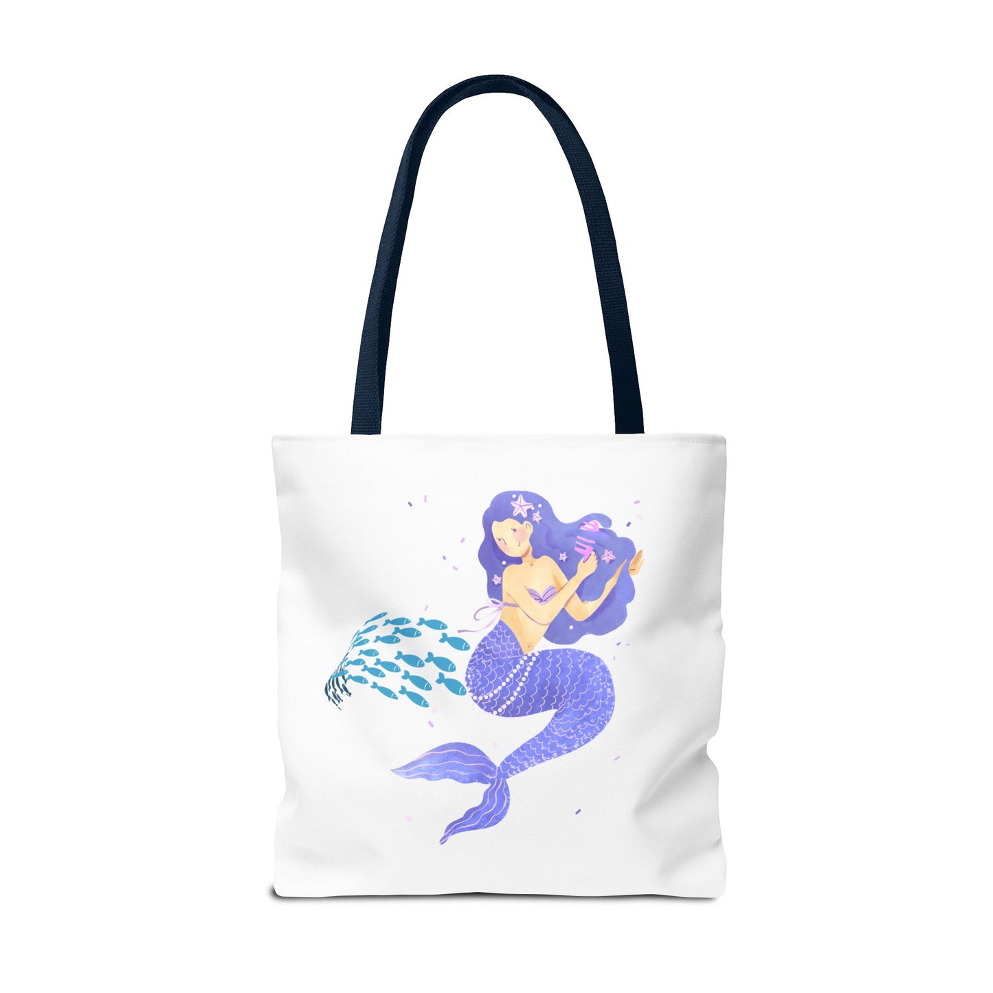The mermaid and her school fish Tote Bag