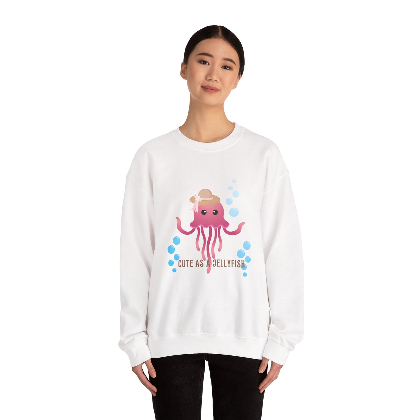 Cute Jellyfish Sweatshirt for Cozy Vibes, Unisex Crewneck, Gift for Ocean Lovers, Fun Casual Wear, Beach Day Outfit, Comfortable Style