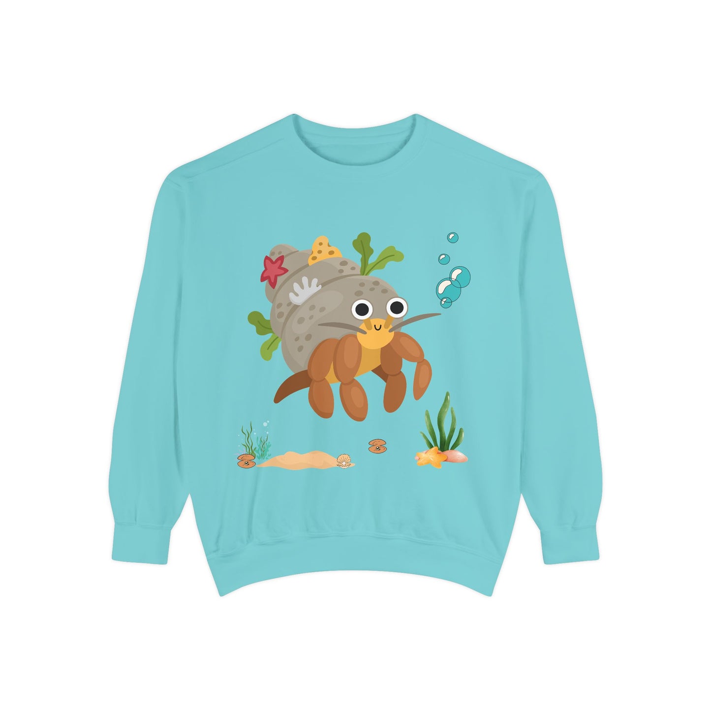 Hermit crab with shell underwater Unisex Garment-Dyed Sweatshirt