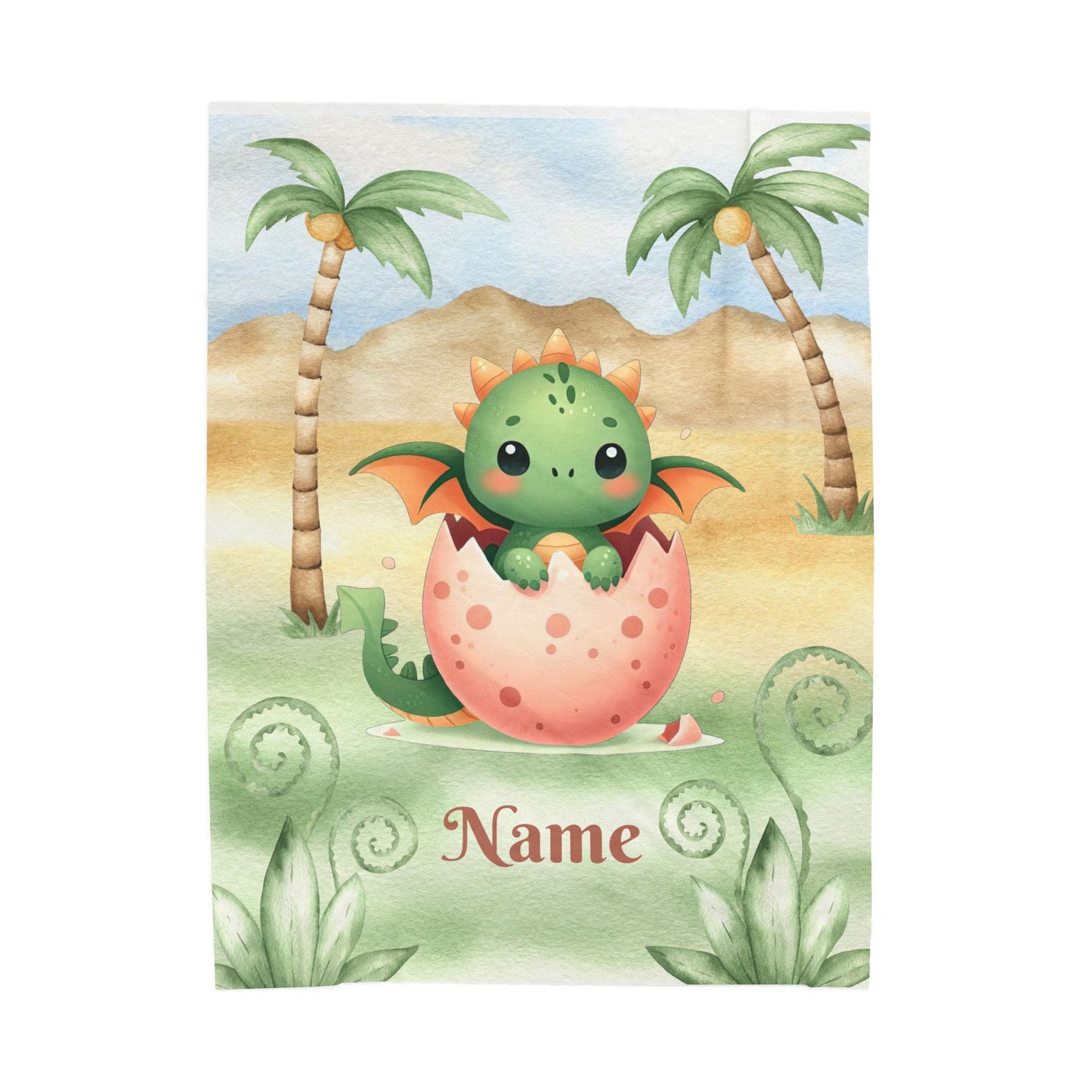 Custom Dragon Plush Blanket, Cozy Child's Blanket, Baby Shower Gift, Nursery Decor, Personalized Blanket, Soft Velveteen