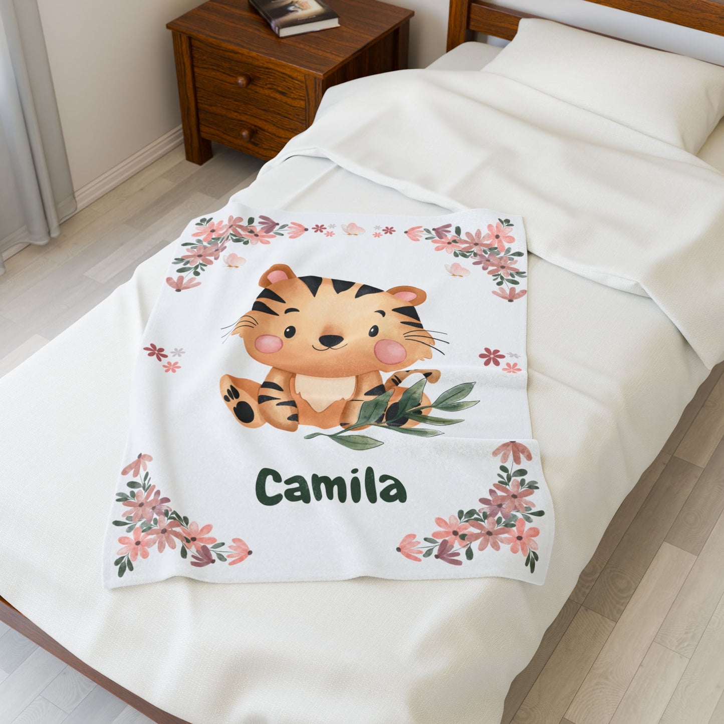 Velveteen Plush Blanket - Cute Tiger Design