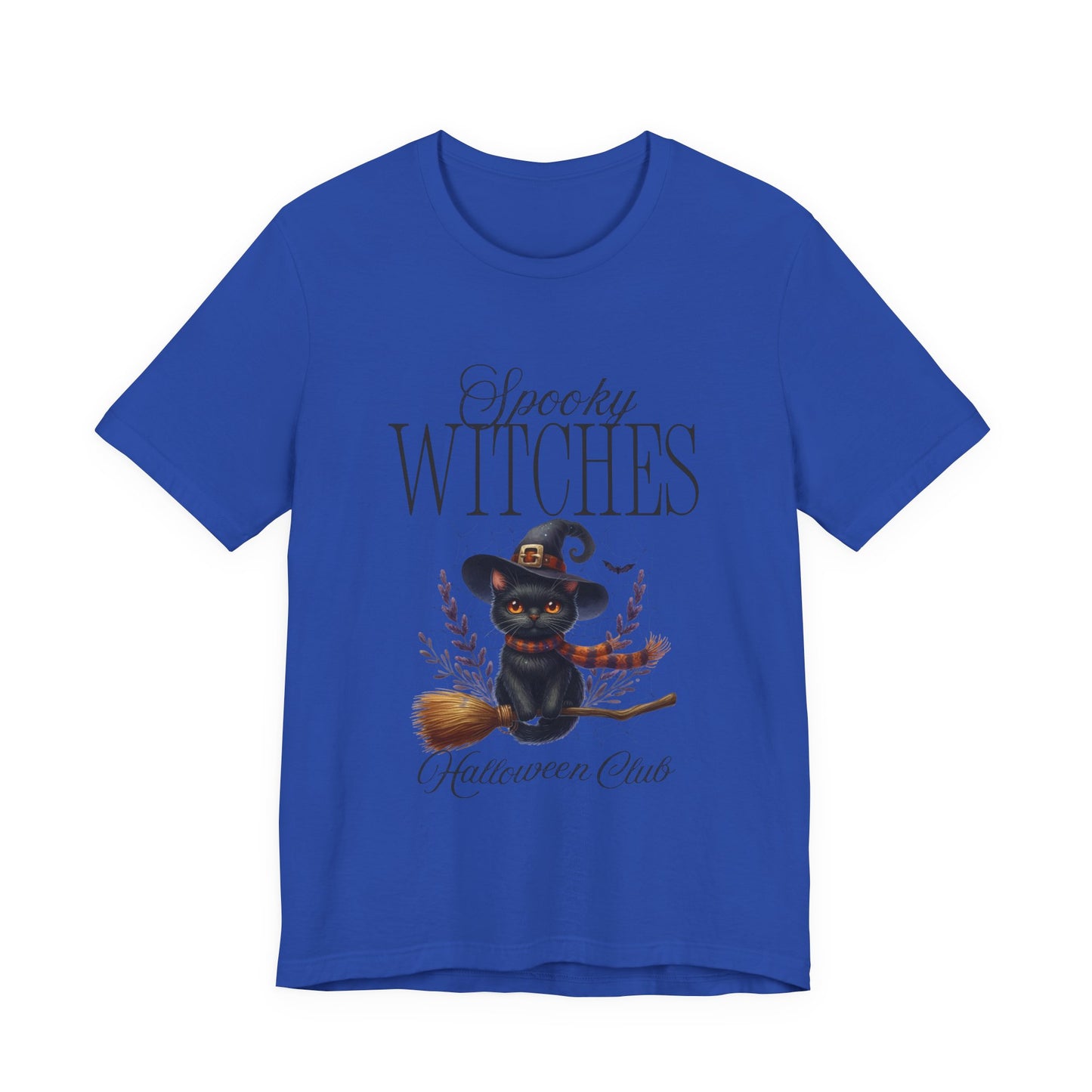 Spooky Witches Halloween Tee, Unisex Short Sleeve Shirt, Witch T-Shirt, Halloween Costume Top, Cat Lovers Gift, Fall Fashion