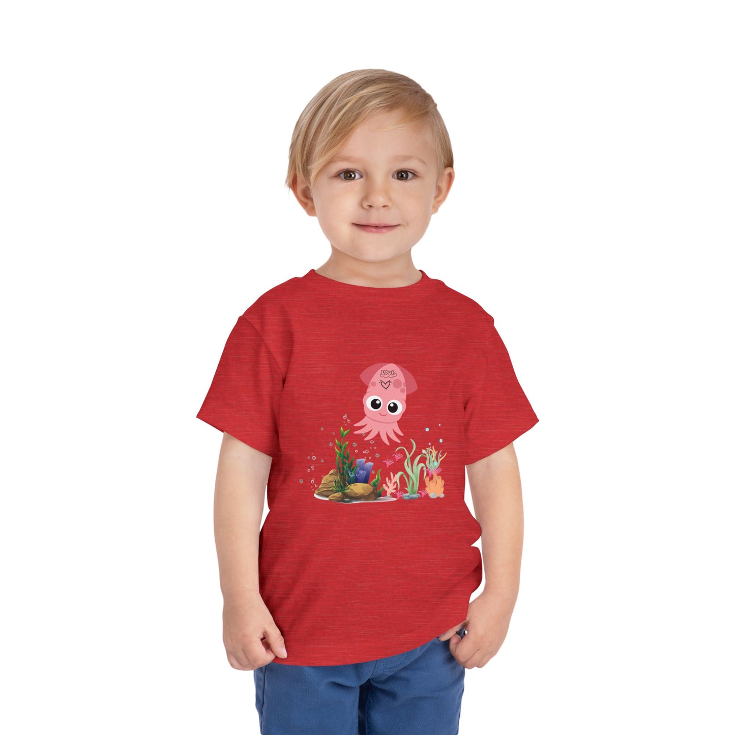 Adorable Pink Octopus Toddler Tee, Kids Beach Shirt, Summer Outfit, Birthday Gift, Animal Lover Top