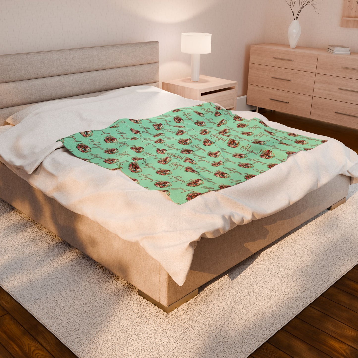 Cozy Floral Velveteen Blanket, Perfect Gift for Home Decor, Throw Blanket, Spring Decor, Birthday Gift, Cozy Nights