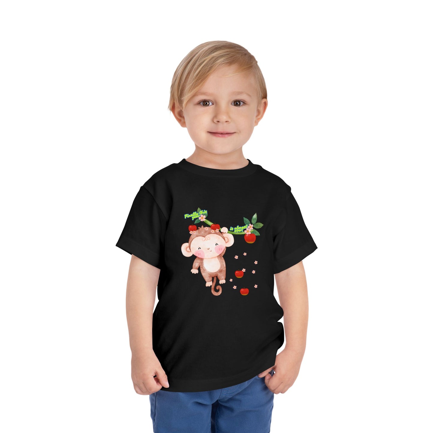 Cute Monkey Strawberry Toddler Tee, Adorable Kids Shirt, Baby Gift, Summer Outfit, Birthday Gift, Playtime Apparel