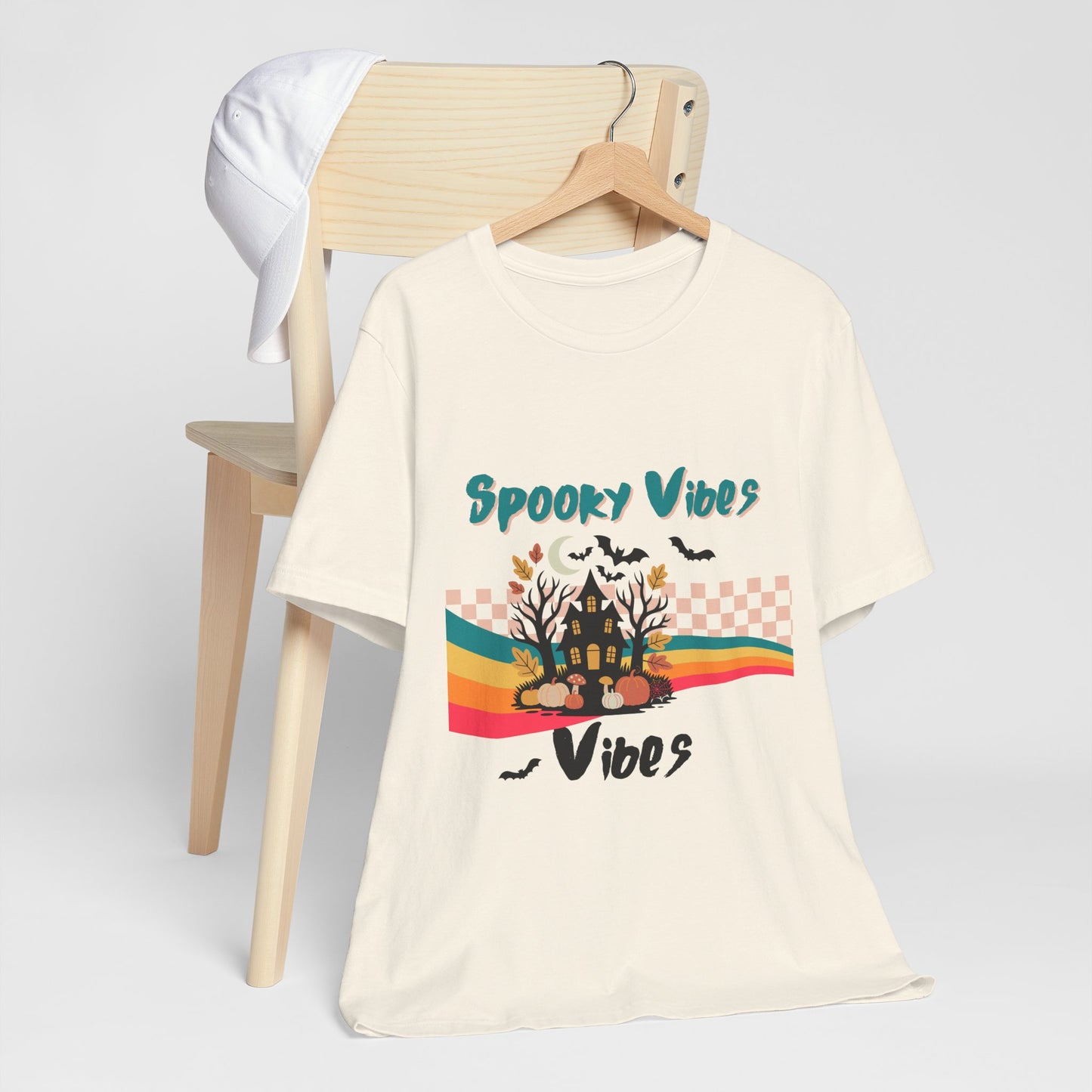 Spooky Vibes Graphic Tee, Unisex Halloween Shirt, Fall Fashion, Casual T-Shirt, Unique Gift for Halloween Lovers, Autumn Wardrobe Essential
