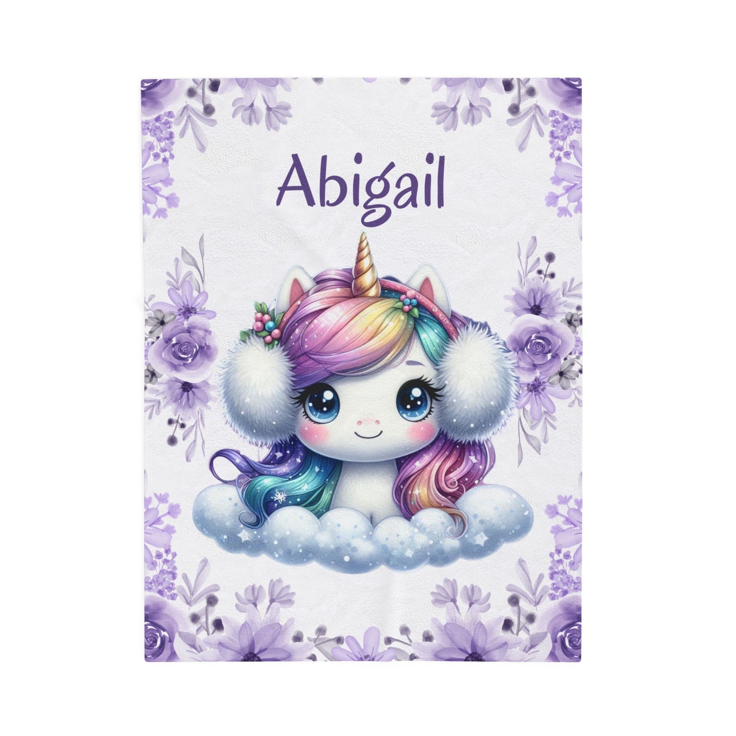 Personalized Unicorn Plush Blanket, Cozy Comfort for Kids, Custom Name Gift, Soft Throw Blanket, Perfect for Birthdays & Baby Showers
