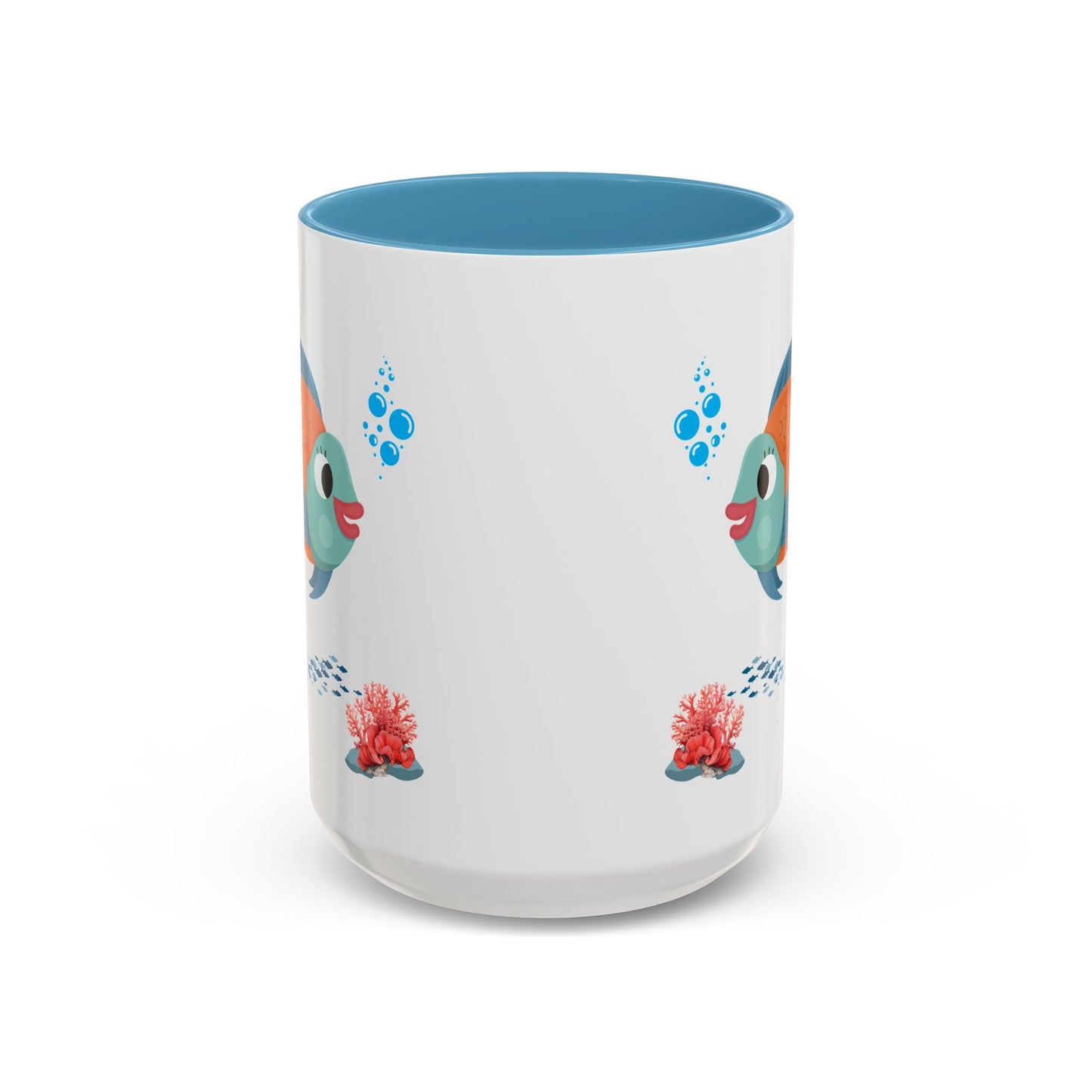 Orange and blue fish with coral and bubble Coffee Mug