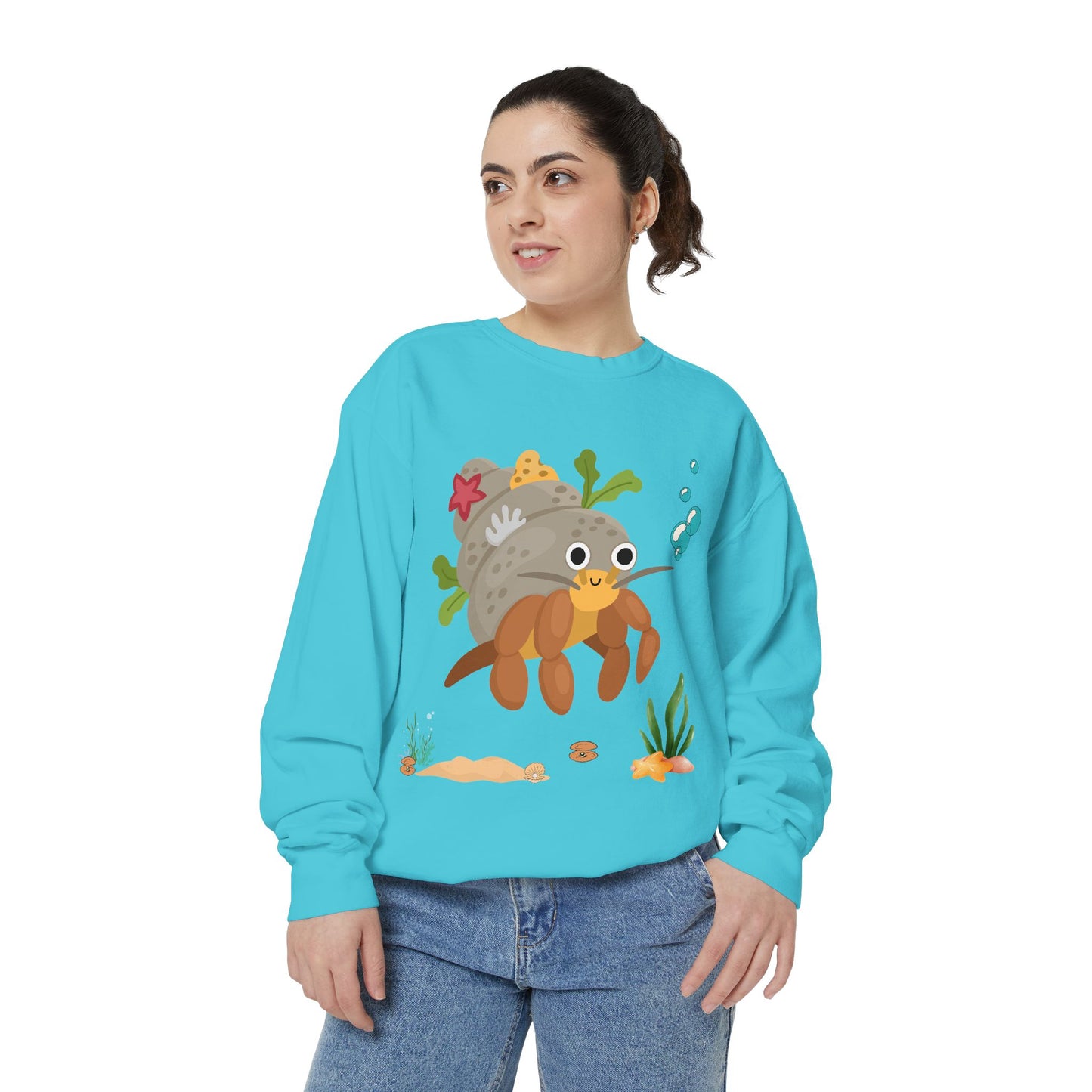 Hermit crab with shell underwater Unisex Garment-Dyed Sweatshirt