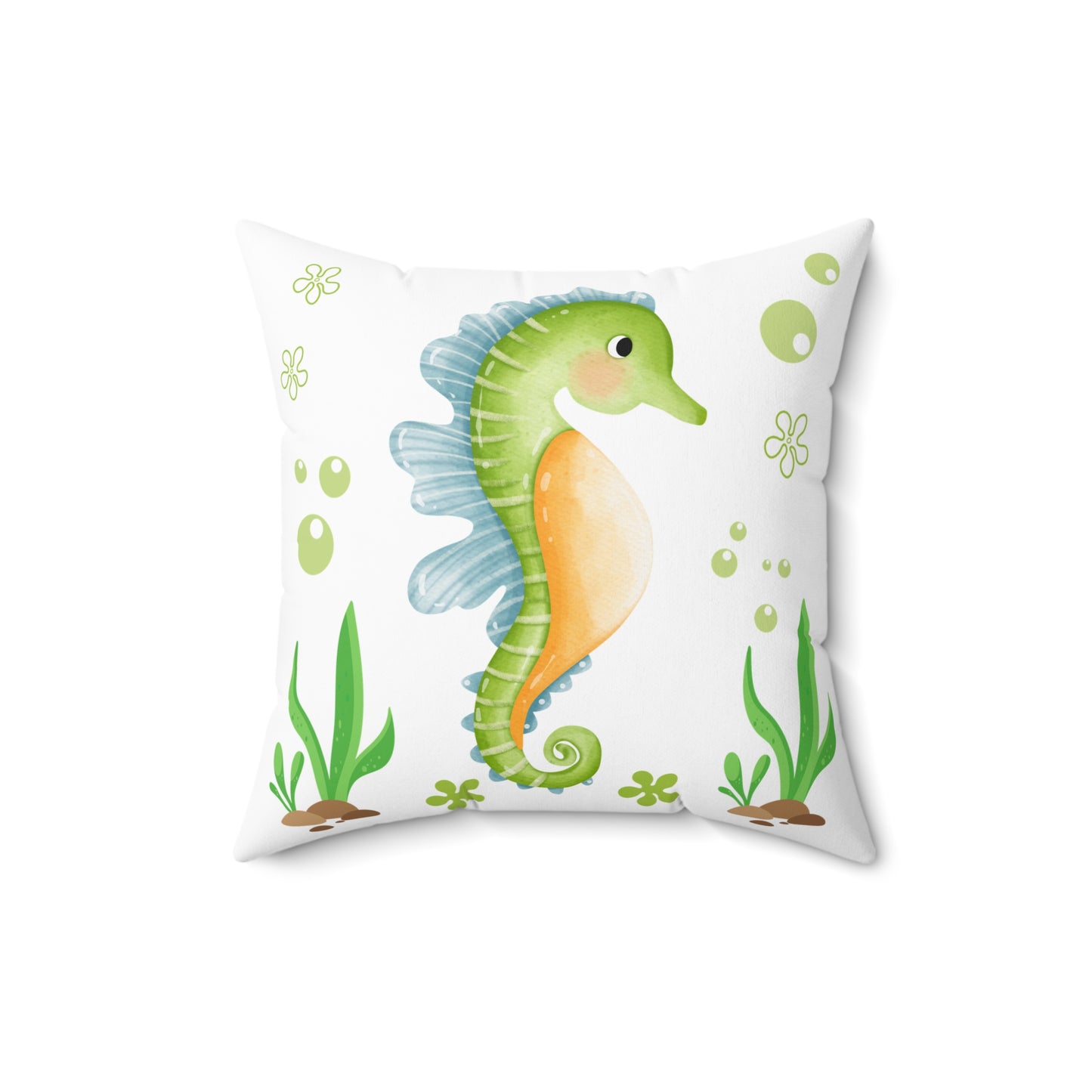 Seahorse with a focus on the natural world Spun Polyester Square Pillow