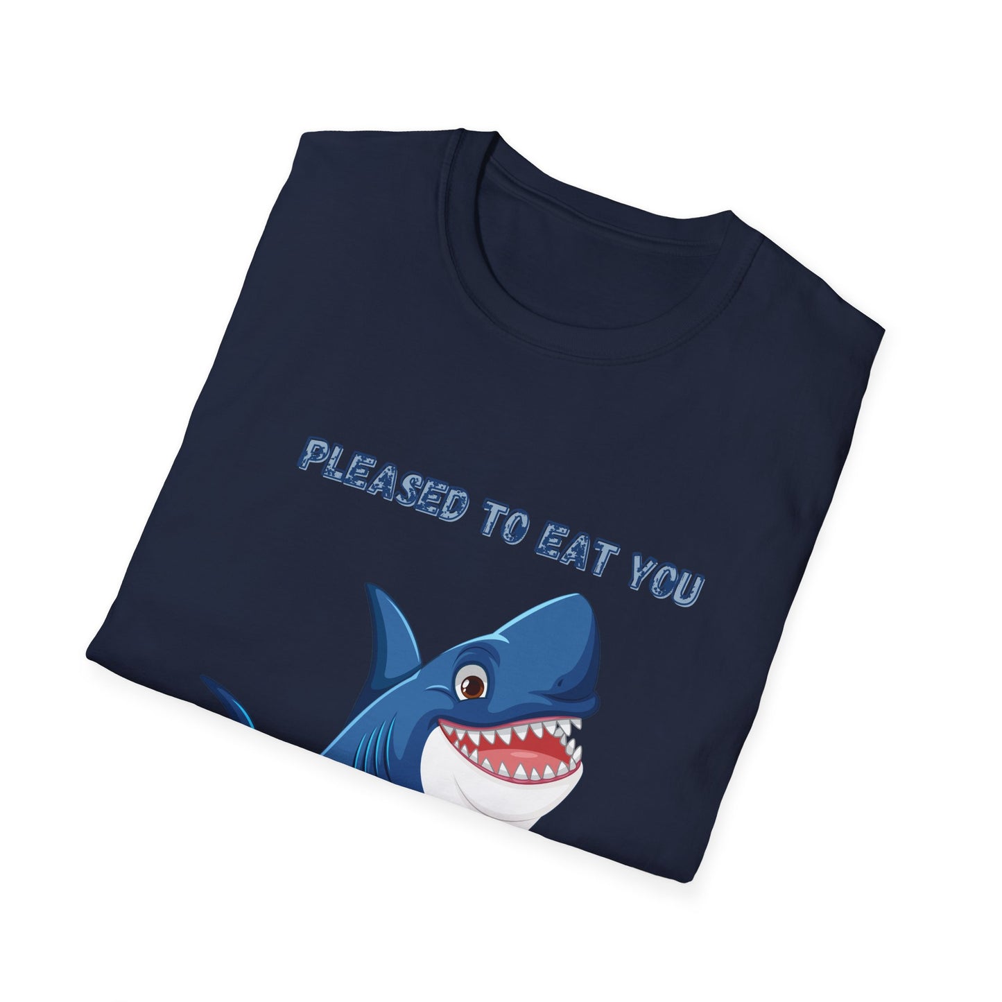 Cute Shark Pleased to Eat You T-Shirt, Fun Gift for Ocean Lovers, Humorous Summer Apparel, Shark Week Party Shirt, Unisex Casual Tee