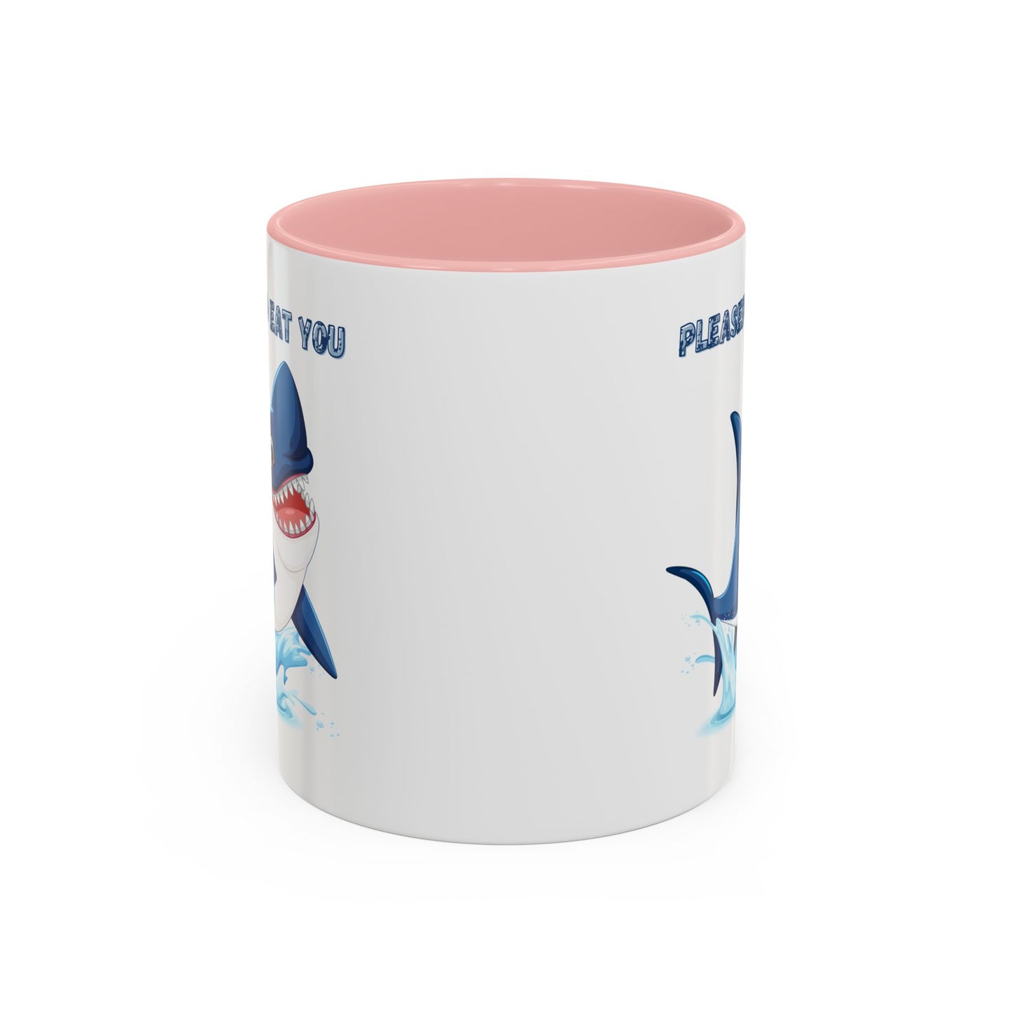 Humorous cartoon shark with threatening text Coffee Mug