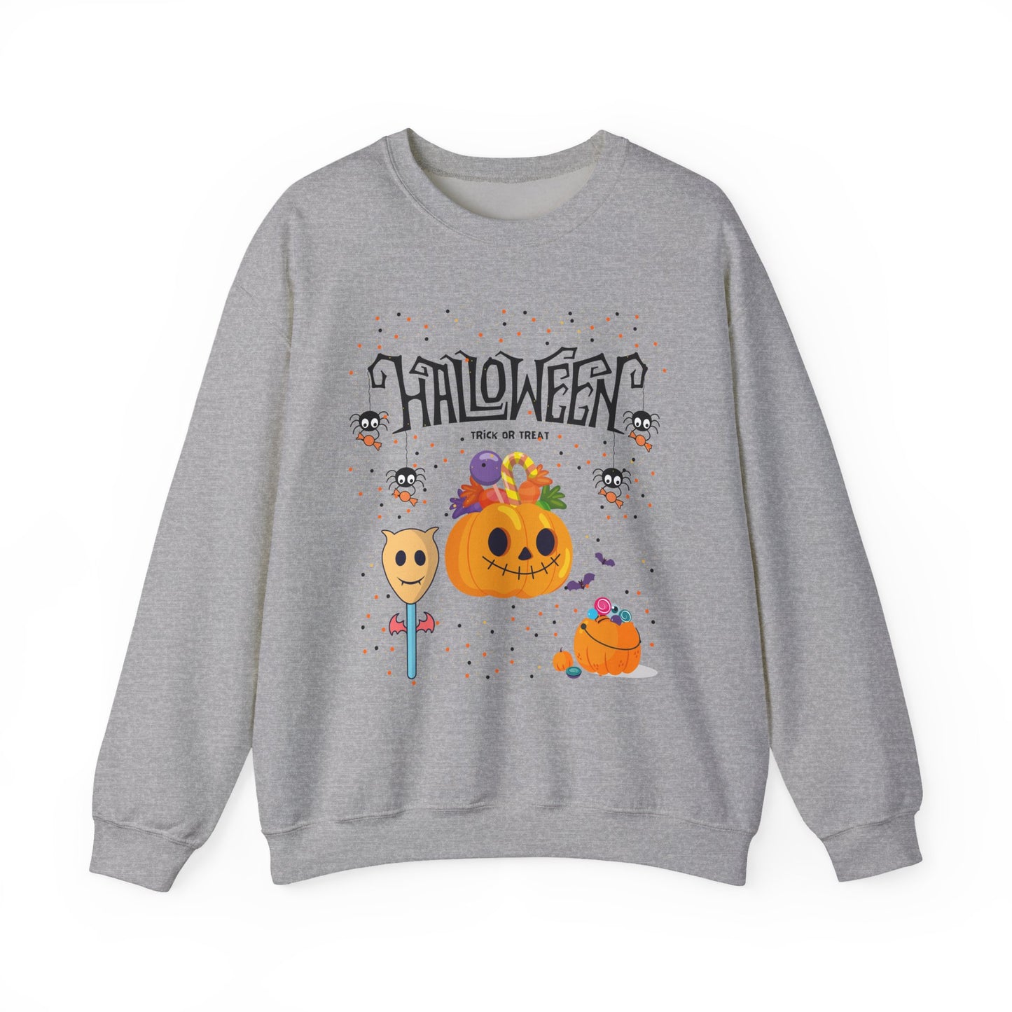Halloween Themed Unisex Crewneck Sweatshirt, Cozy Fall Apparel, Gifting, Festive Wear, Halloween Decorations, Pumpkin Design