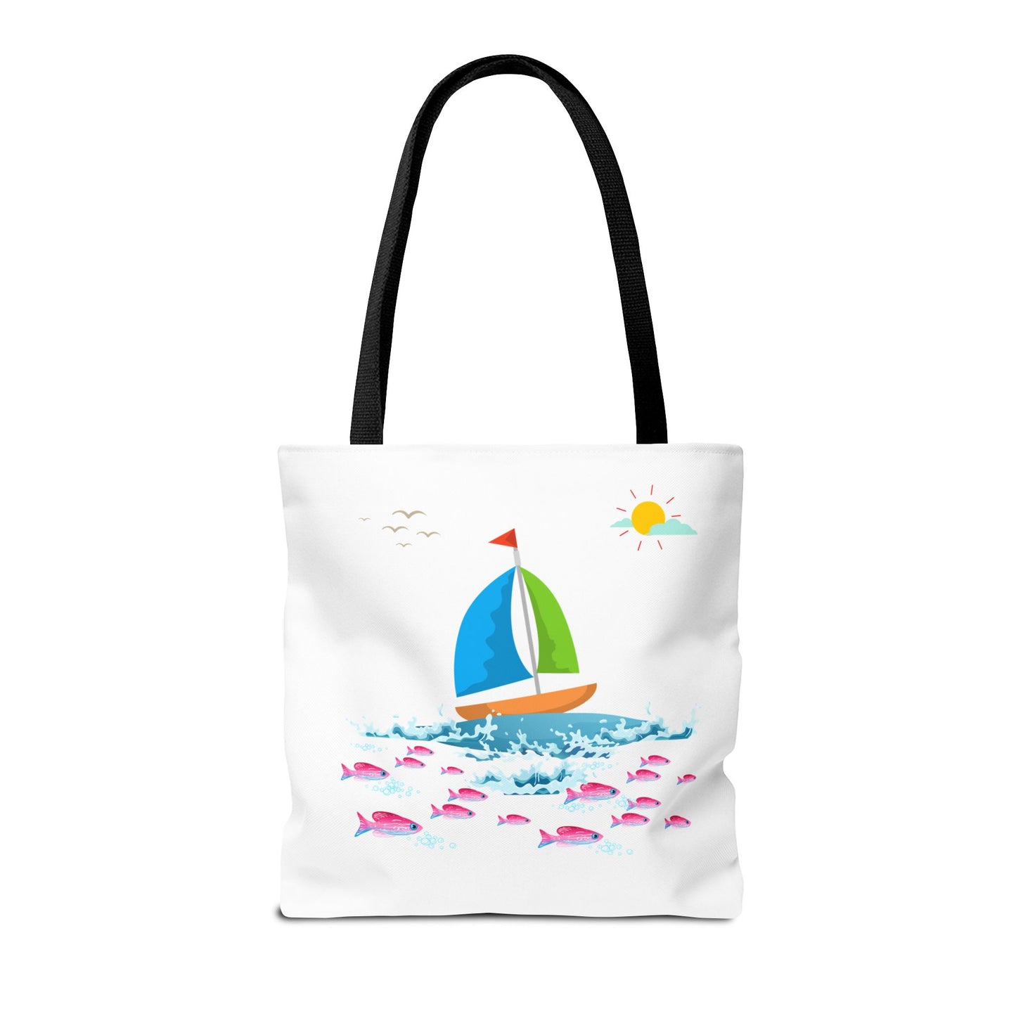 Sailboat and Red fish Tote Bag