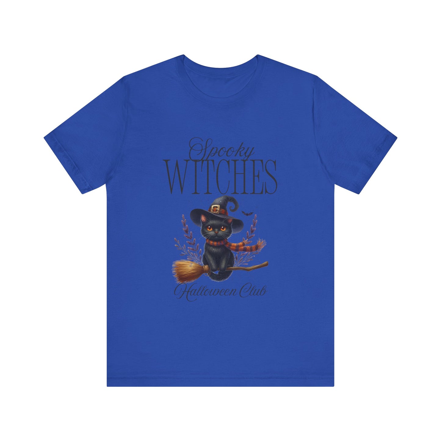Spooky Witches Halloween Tee, Unisex Short Sleeve Shirt, Witch T-Shirt, Halloween Costume Top, Cat Lovers Gift, Fall Fashion