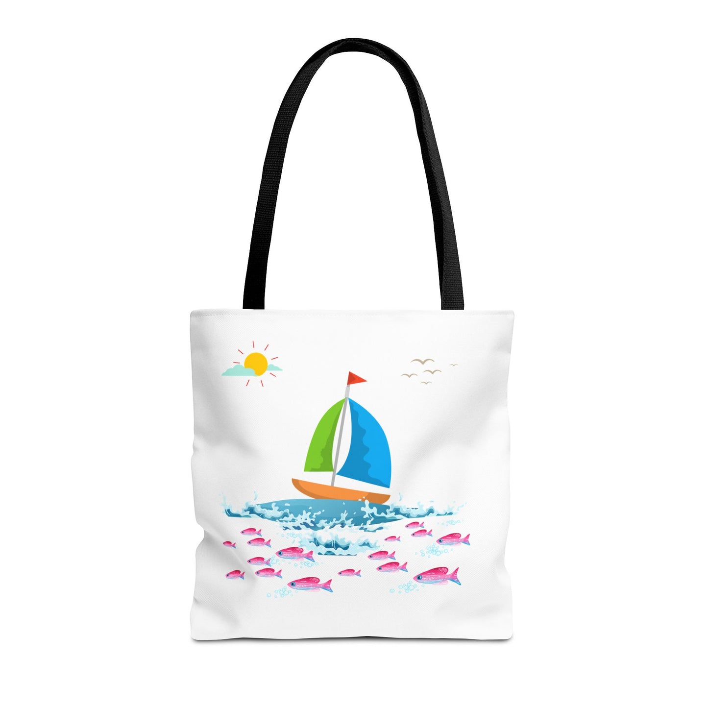 Sailboat and Red fish Tote Bag