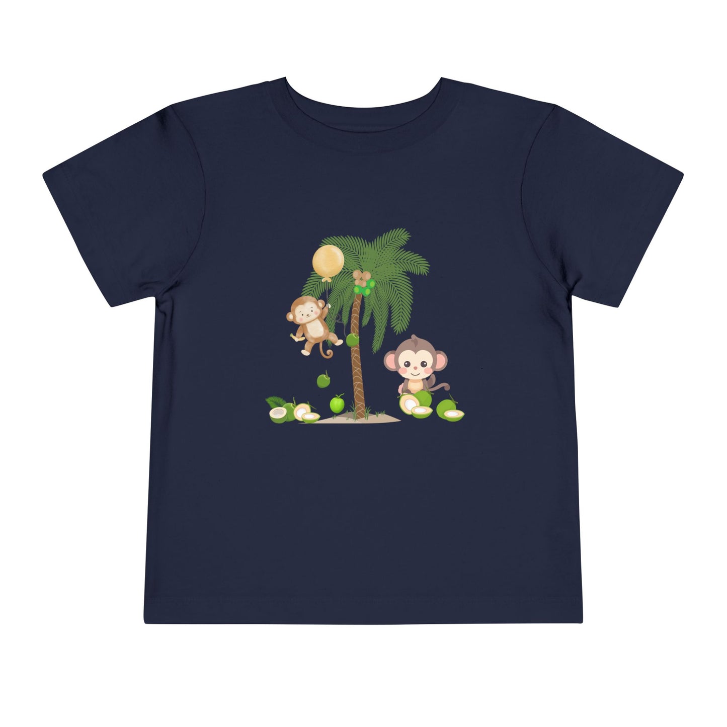 Cute Monkey Tropical Toddler Tee, Perfect for Summer Play, Birthday Gift, Beach Days, Jungle Themes, Toddler Clothing