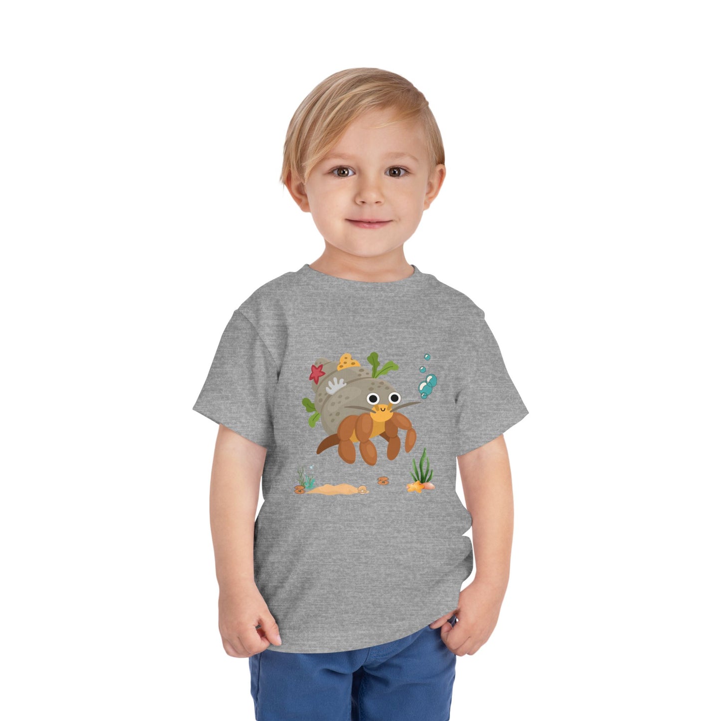 Cute Ocean-Themed Toddler Tee, Cartoon Crab Tee, Summer Playwear, Beach Outfit, Kids Gift, Toddler Beach Shirt