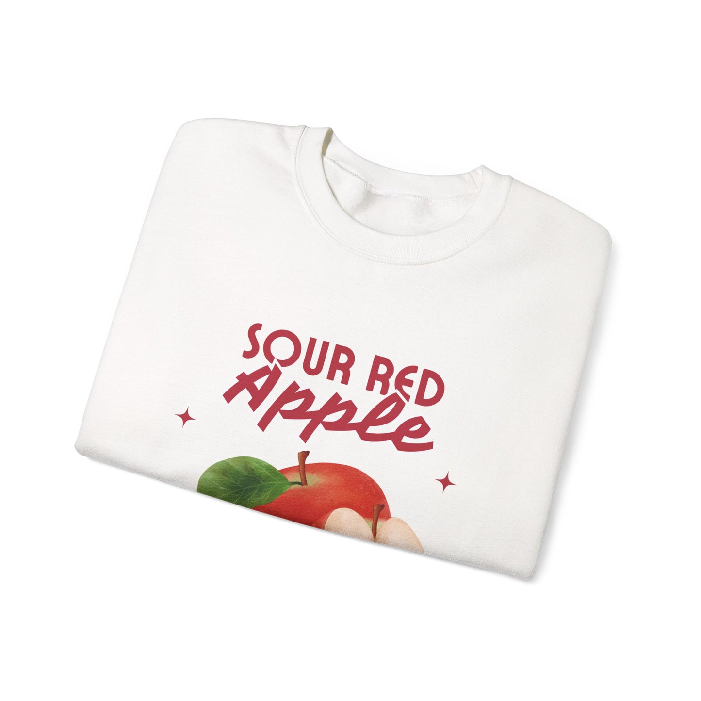 Sour Red Apple Sweatshirt, Cozy Crewneck, Unisex Apparel, Cute Fruit Design, Perfect Gift for Apple Lovers, Autumn Fashion