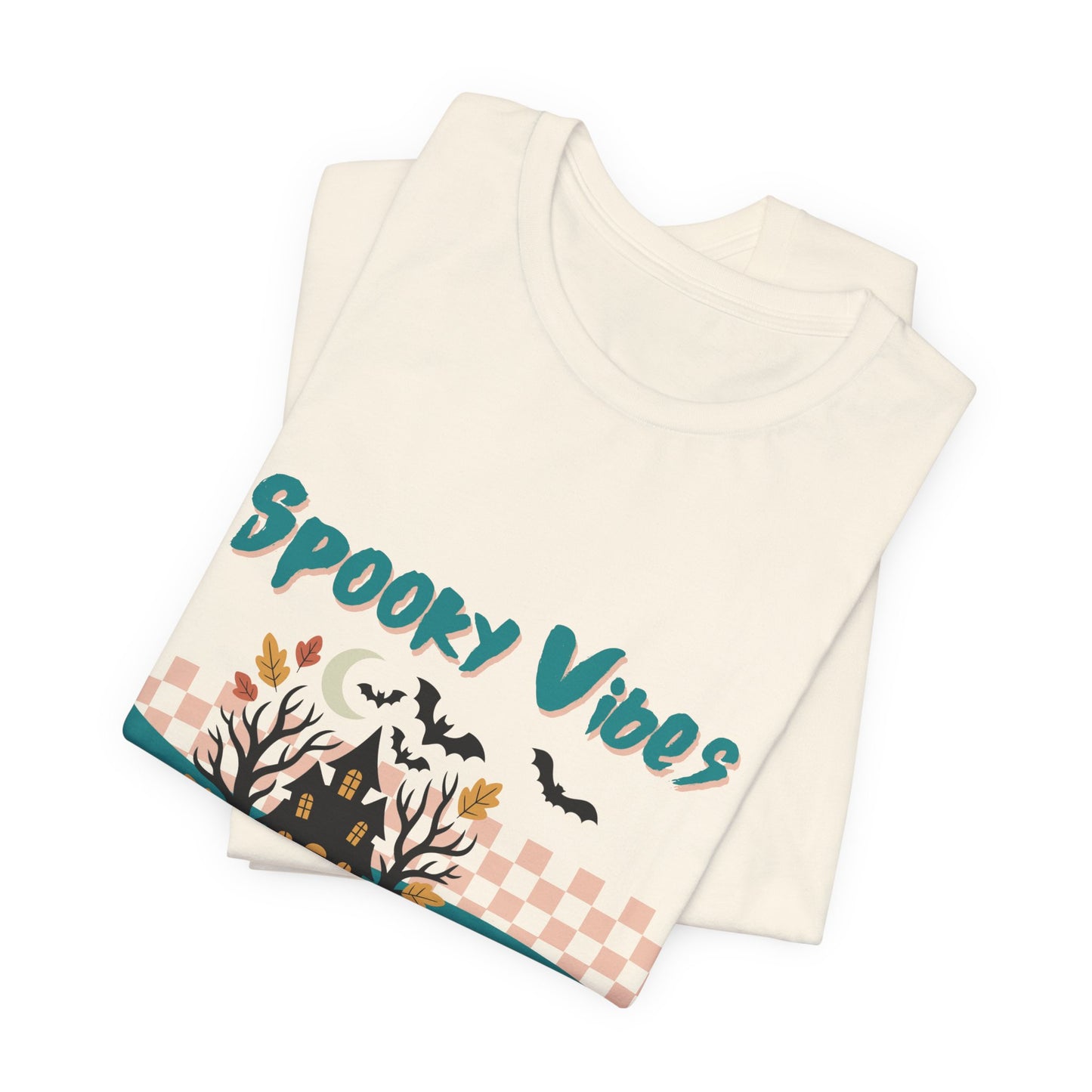 Spooky Vibes Graphic Tee, Unisex Halloween Shirt, Fall Fashion, Casual T-Shirt, Unique Gift for Halloween Lovers, Autumn Wardrobe Essential