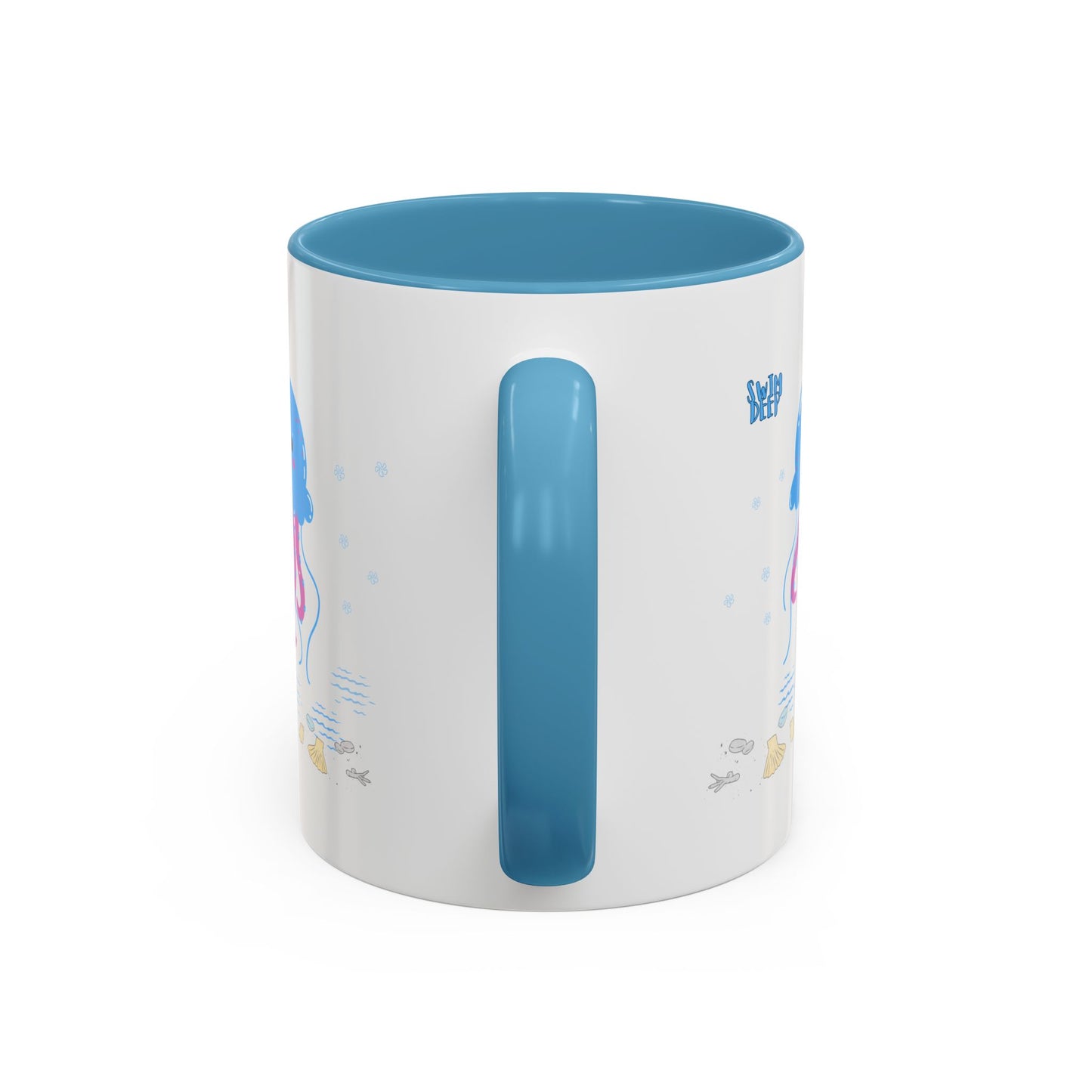 Blue jellyfish with pink tentacles Coffee Mug