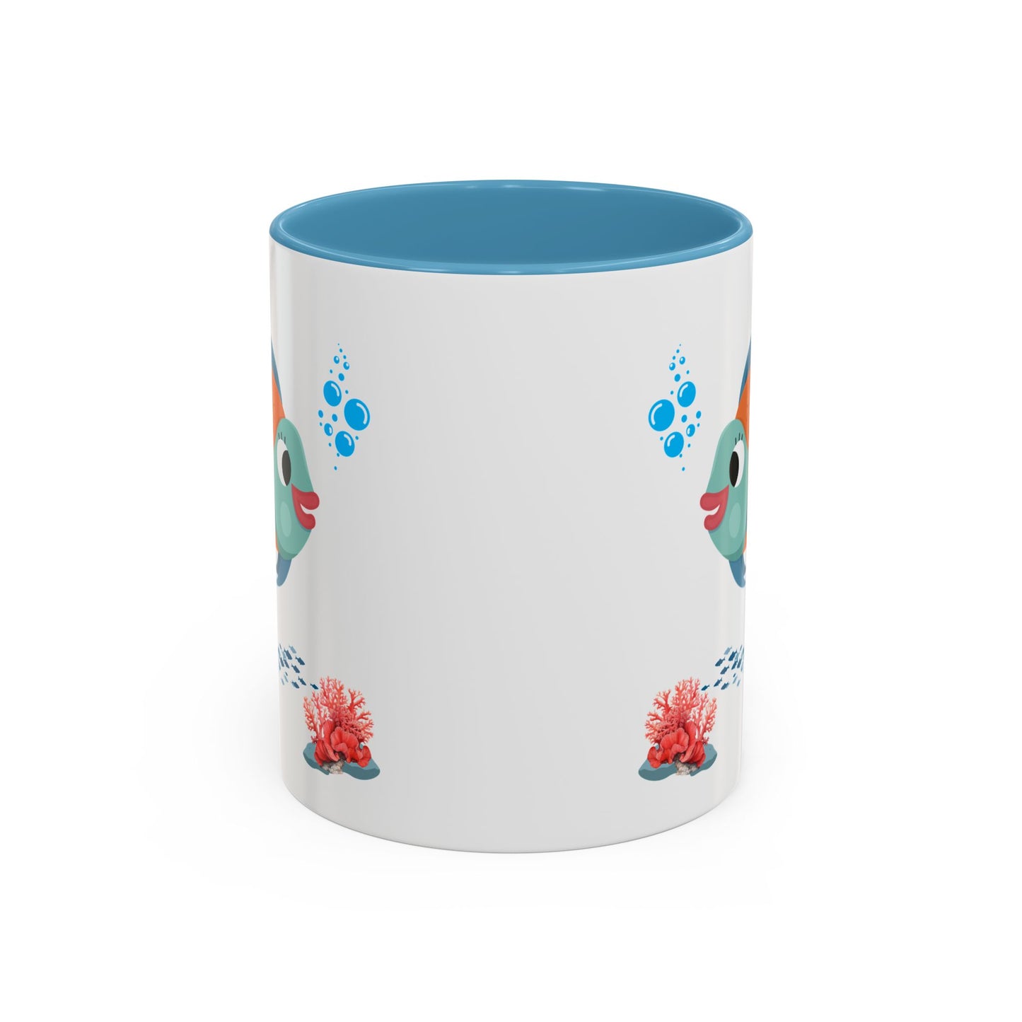 Orange and blue fish with coral and bubble Coffee Mug