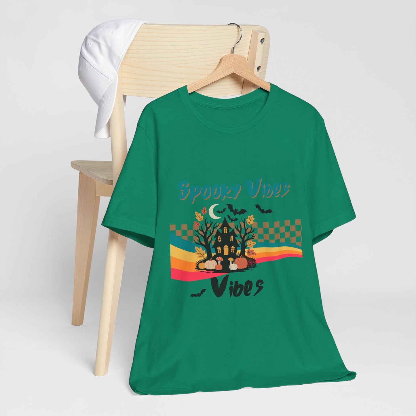 Spooky Vibes Graphic Tee, Unisex Halloween Shirt, Fall Fashion, Casual T-Shirt, Unique Gift for Halloween Lovers, Autumn Wardrobe Essential