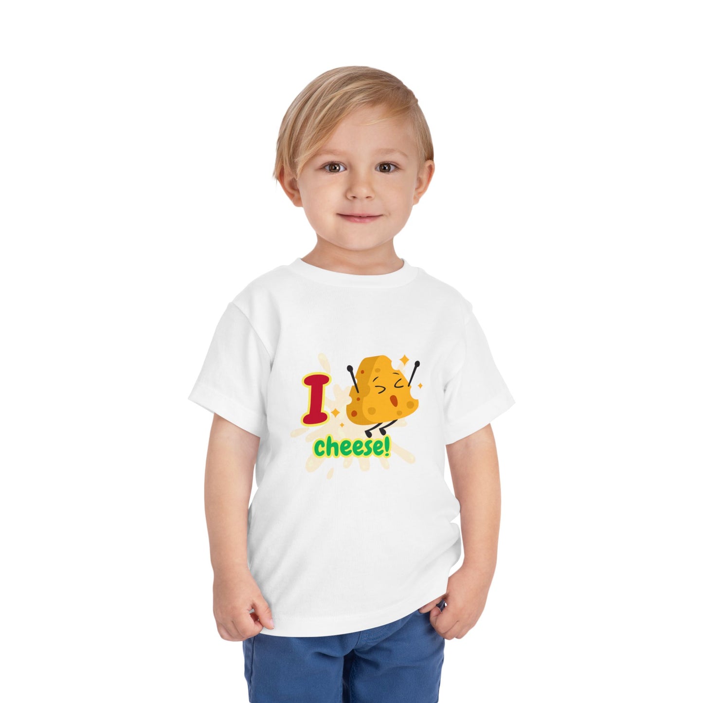 Kids I Love Cheese Tee, Toddler Cheese Shirt, Cute Kids T-Shirt, Fun Gift for Cheese Lovers, Playful Summer Top