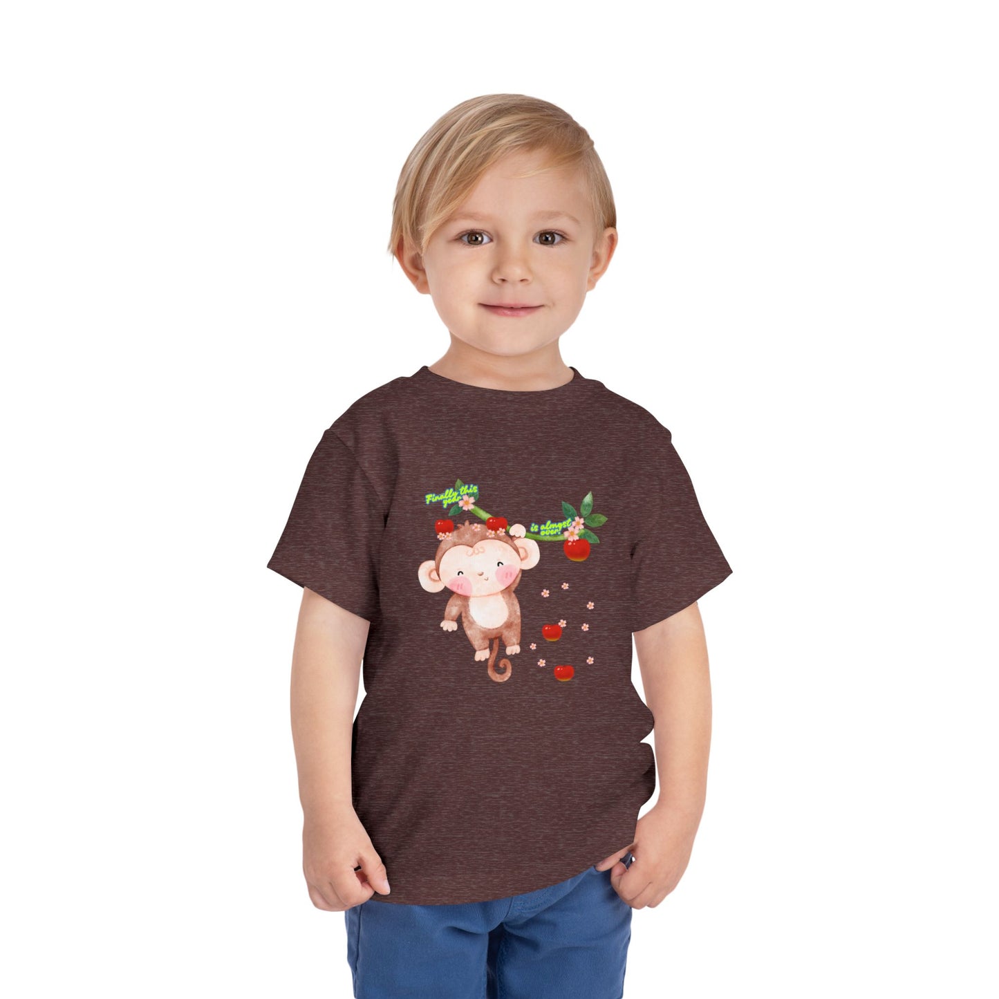 Cute Monkey Strawberry Toddler Tee, Adorable Kids Shirt, Baby Gift, Summer Outfit, Birthday Gift, Playtime Apparel