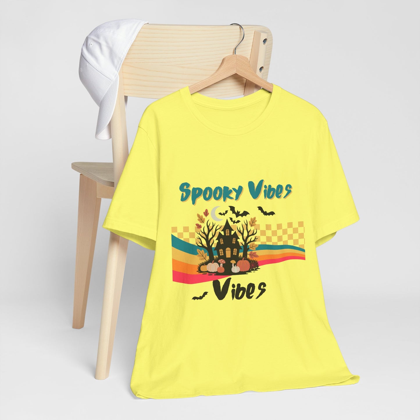 Spooky Vibes Graphic Tee, Unisex Halloween Shirt, Fall Fashion, Casual T-Shirt, Unique Gift for Halloween Lovers, Autumn Wardrobe Essential
