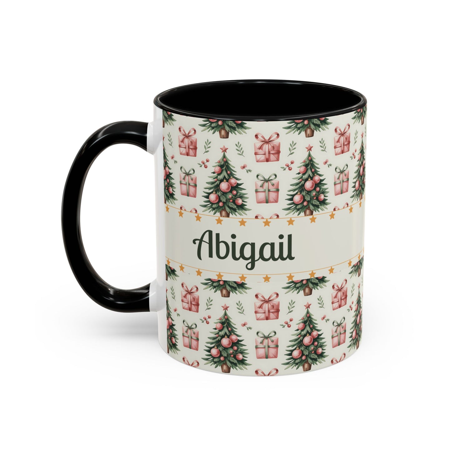 Personalized Christmas Accent Coffee Mug - Holiday Gift, Custom Name Mug, Festive Drinkware, Winter Celebrations, Home Decor