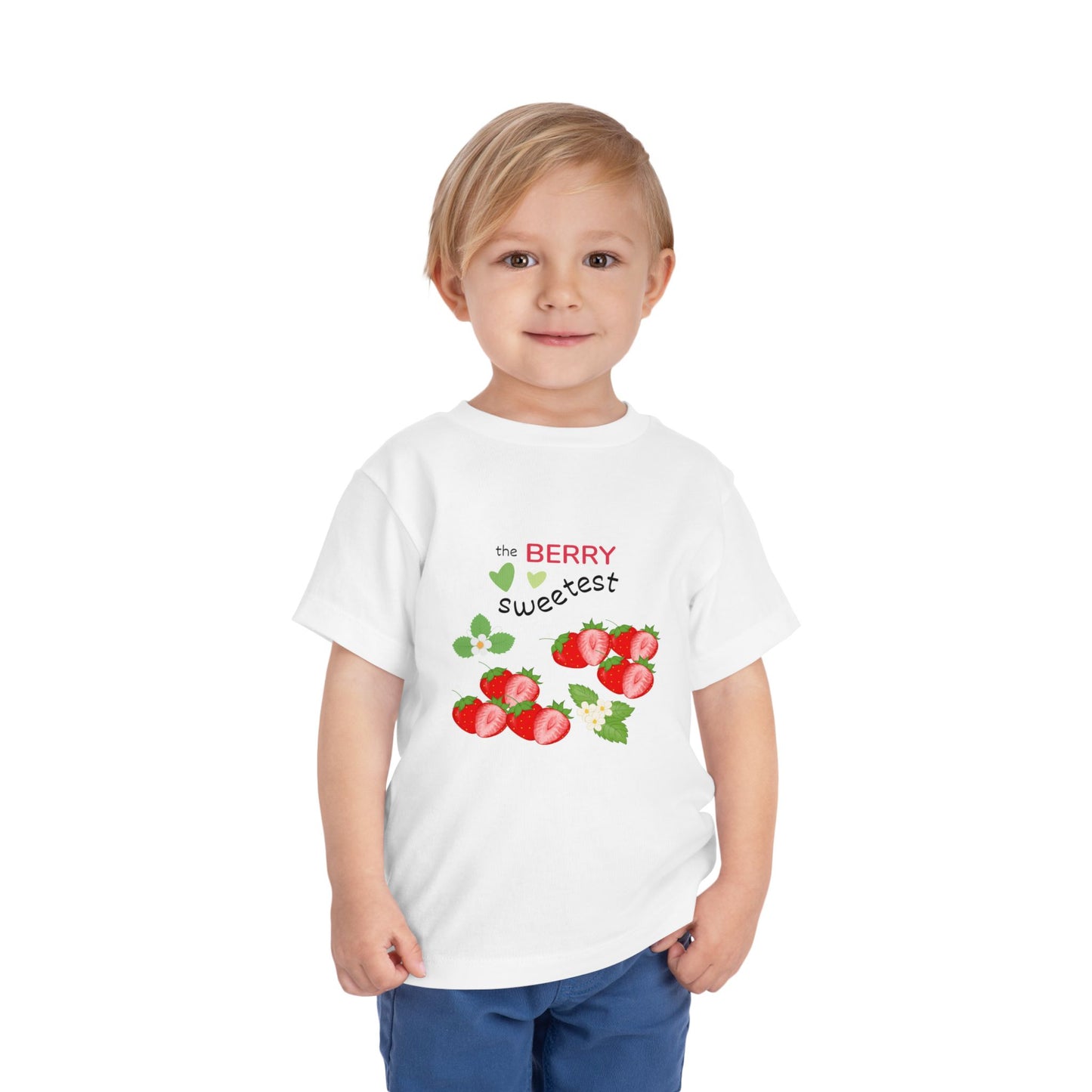 Toddler Berry Sweetest Tee, Cute Kids T-Shirt, Strawberry Design Shirt, Summer Apparel, Birthday Gift, Toddler Clothing