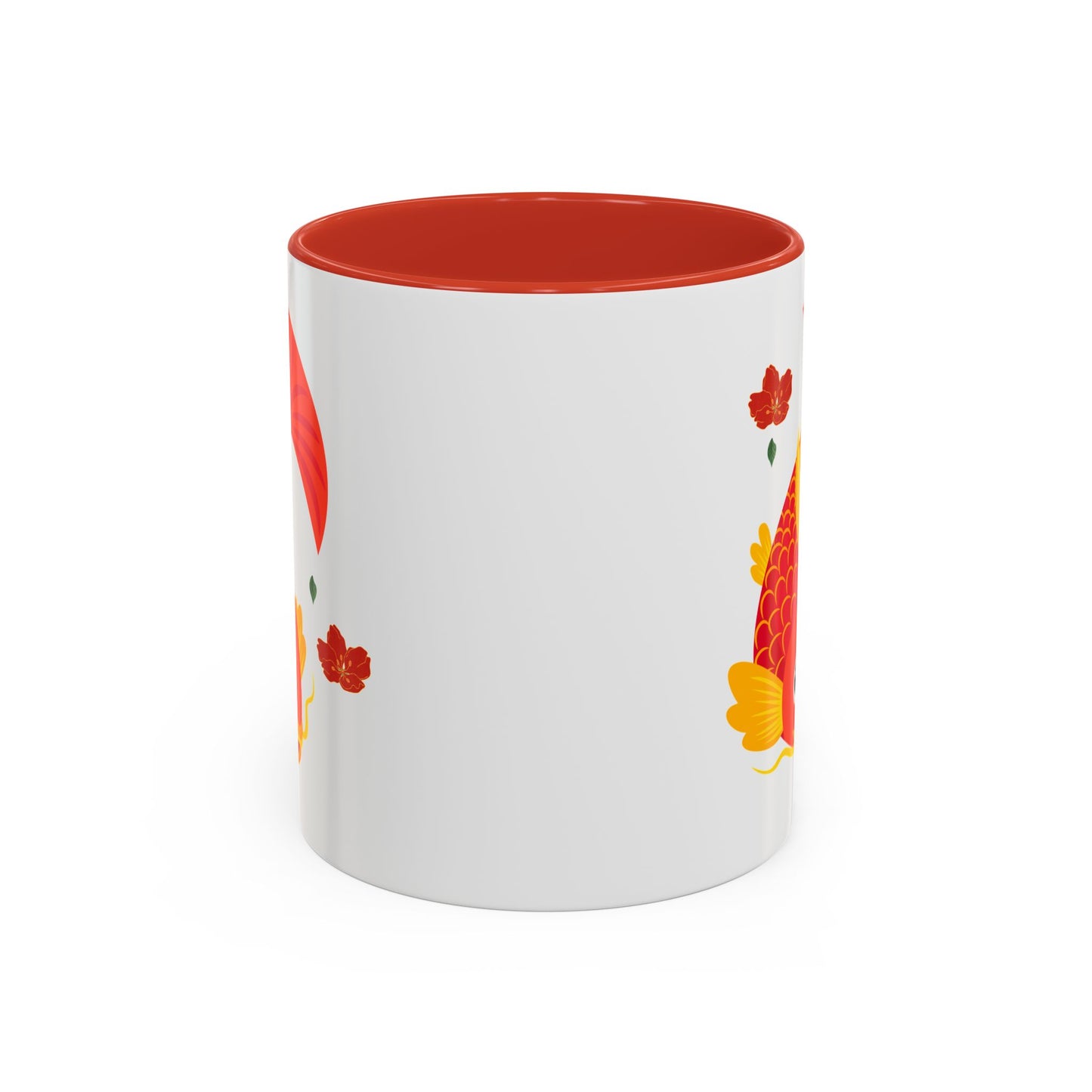 Goldfish with flowing fins and red blossoms Coffee Mug