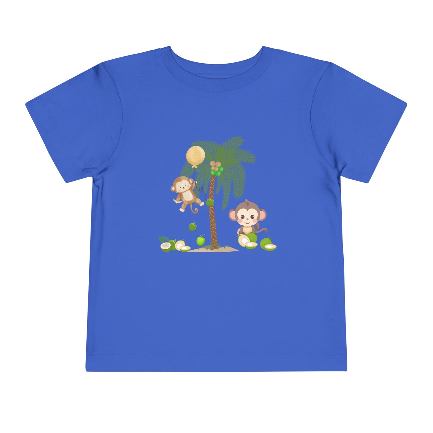 Cute Monkey Tropical Toddler Tee, Perfect for Summer Play, Birthday Gift, Beach Days, Jungle Themes, Toddler Clothing