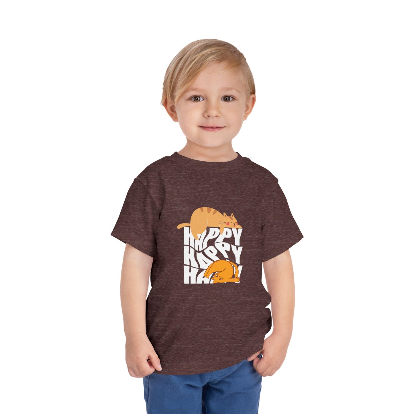 Happy Cats Toddler Tee - Cute Kids Shirt, Playful T-Shirt, Cat Lover Gift, Birthday Outfit, Everyday Wear
