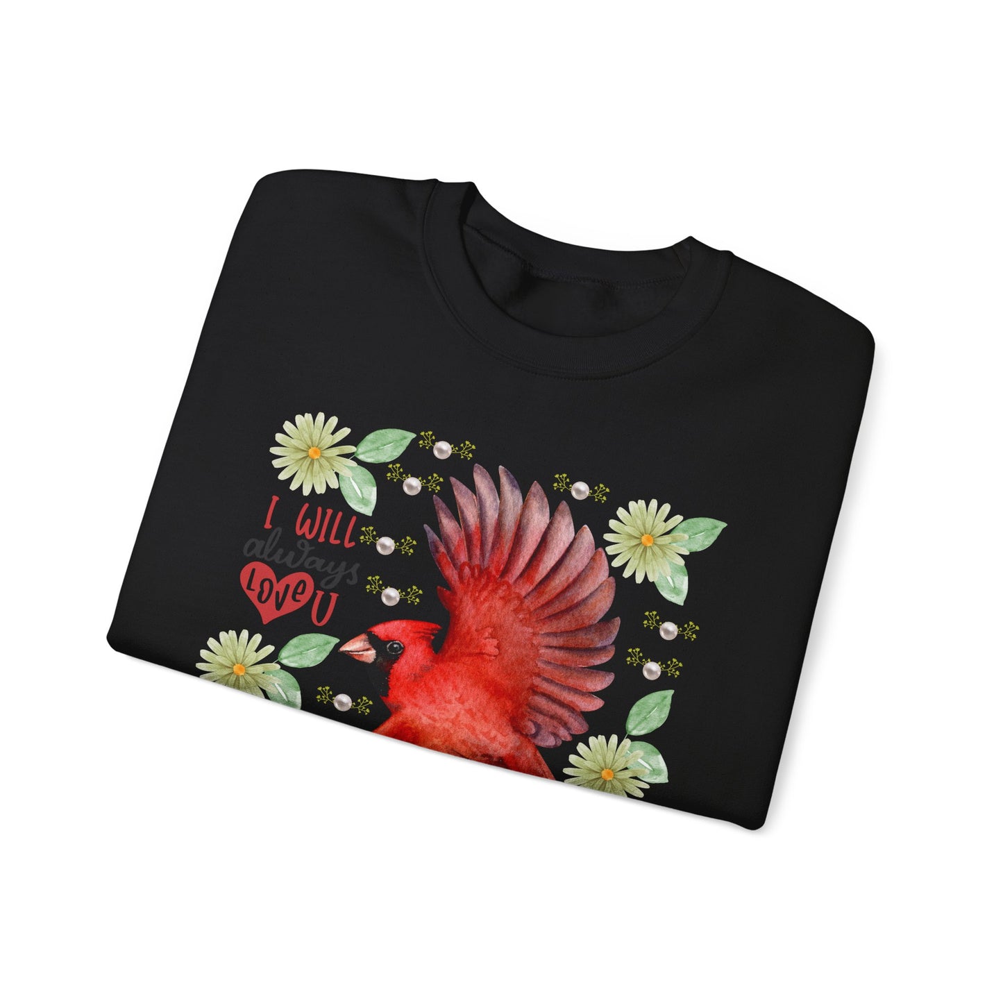 Colorful Cardinal Sweatshirt: Inspirational, Cozy Gift for Bird Lovers, Nature Enthusiasts, Eco-Friendly Apparel