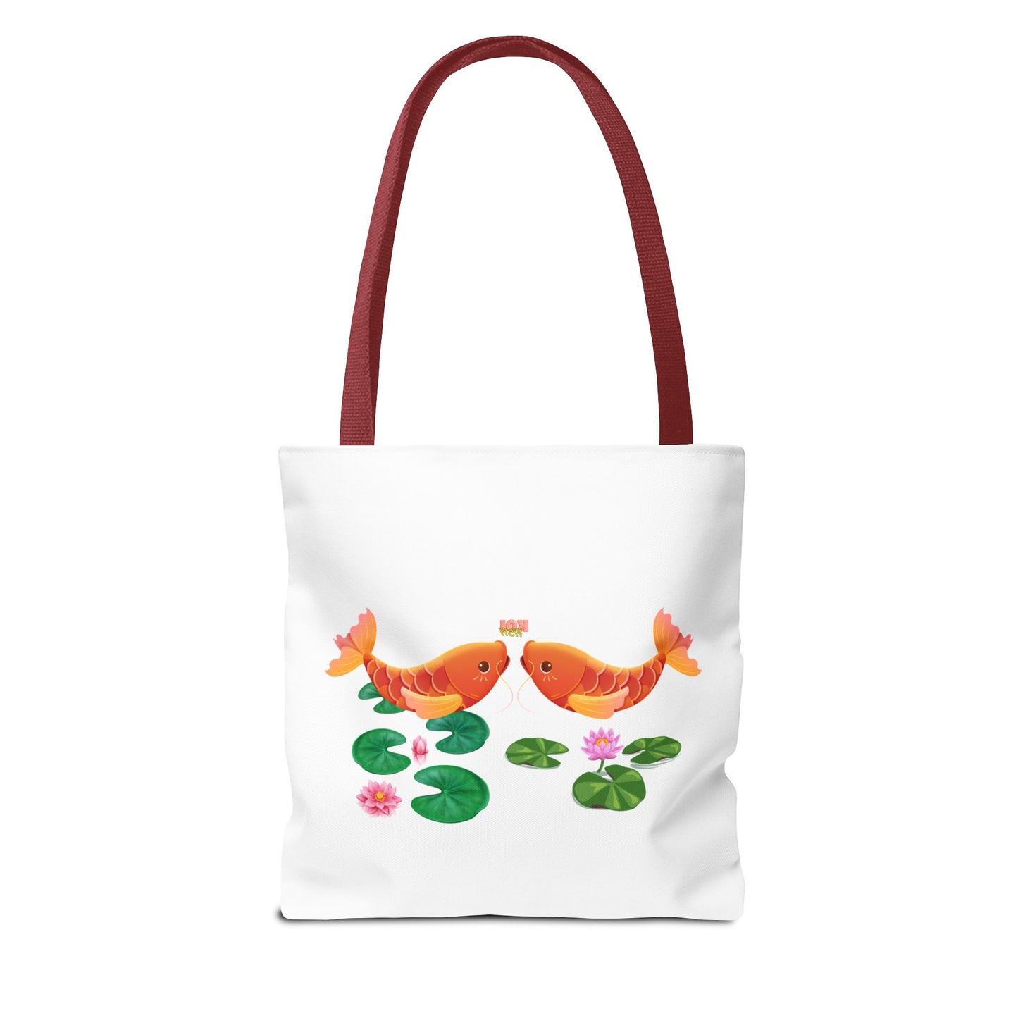 Golden koi fish with lotus flowers Tote Bag