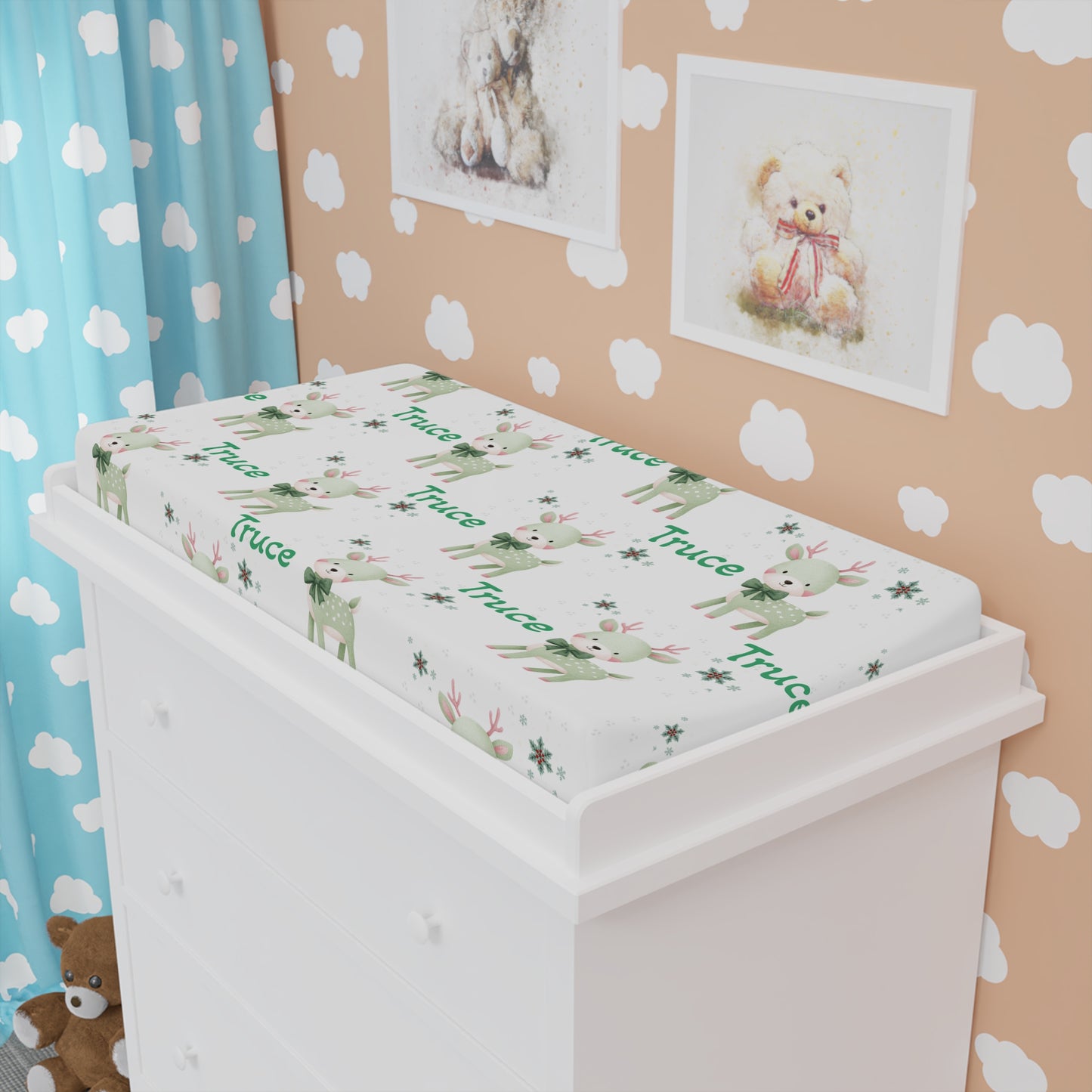 Baby Changing Pad Cover — Personalized Woodland Deer Print (Add Name)