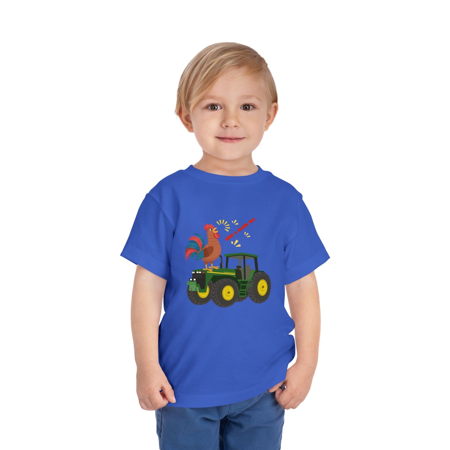 Rooster & Tractor Toddler Tee - Farm Animal Shirt, Cute Toddler Outfit, Birthday Gift, Kids Apparel, Farm Themed Clothing