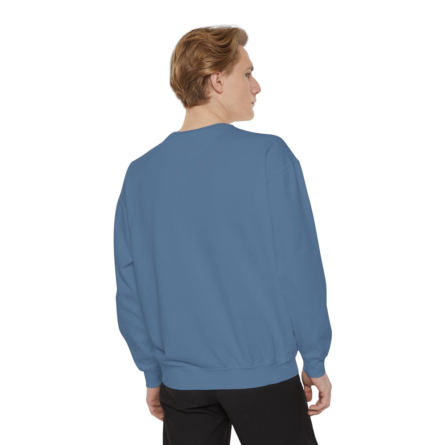 Blue jellyfish with a pink tiara Unisex Garment-Dyed Sweatshirt