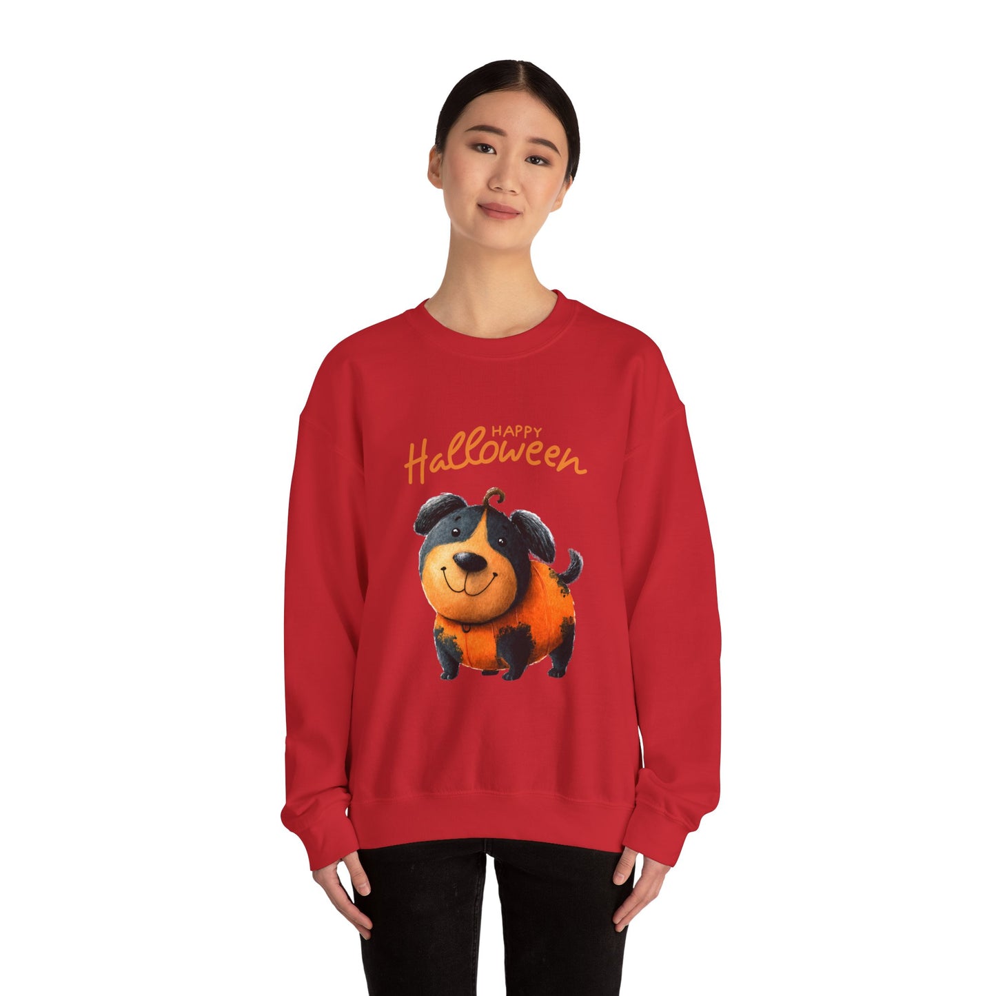 Halloween Dog Sweatshirt, Cozy Unisex Crewneck for Fall, Pet Lovers Gift, October Celebration Apparel, Cute Halloween Top