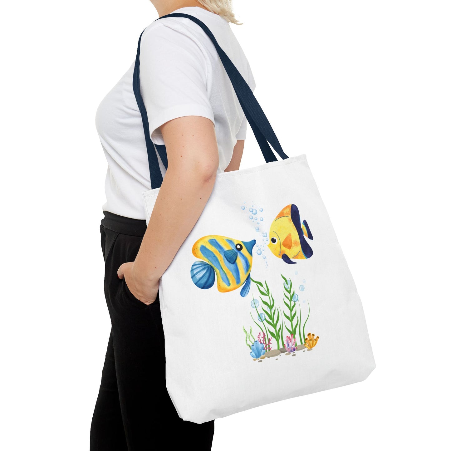 Two fish greet in underwater Tote Bag